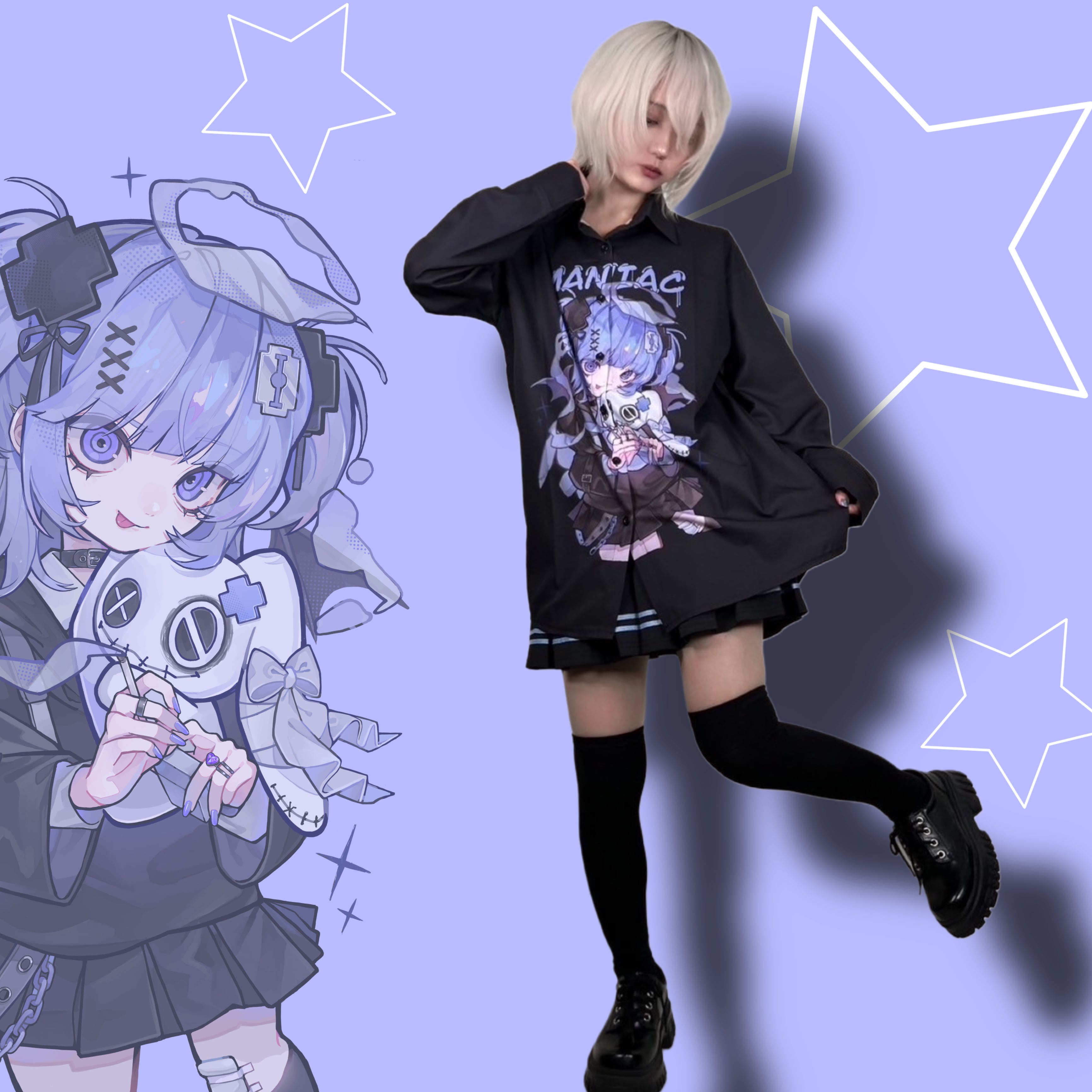 てぃら×NIER CLOTHINGコラボデザインシャツ【缶バッジ付き】 | NIER
