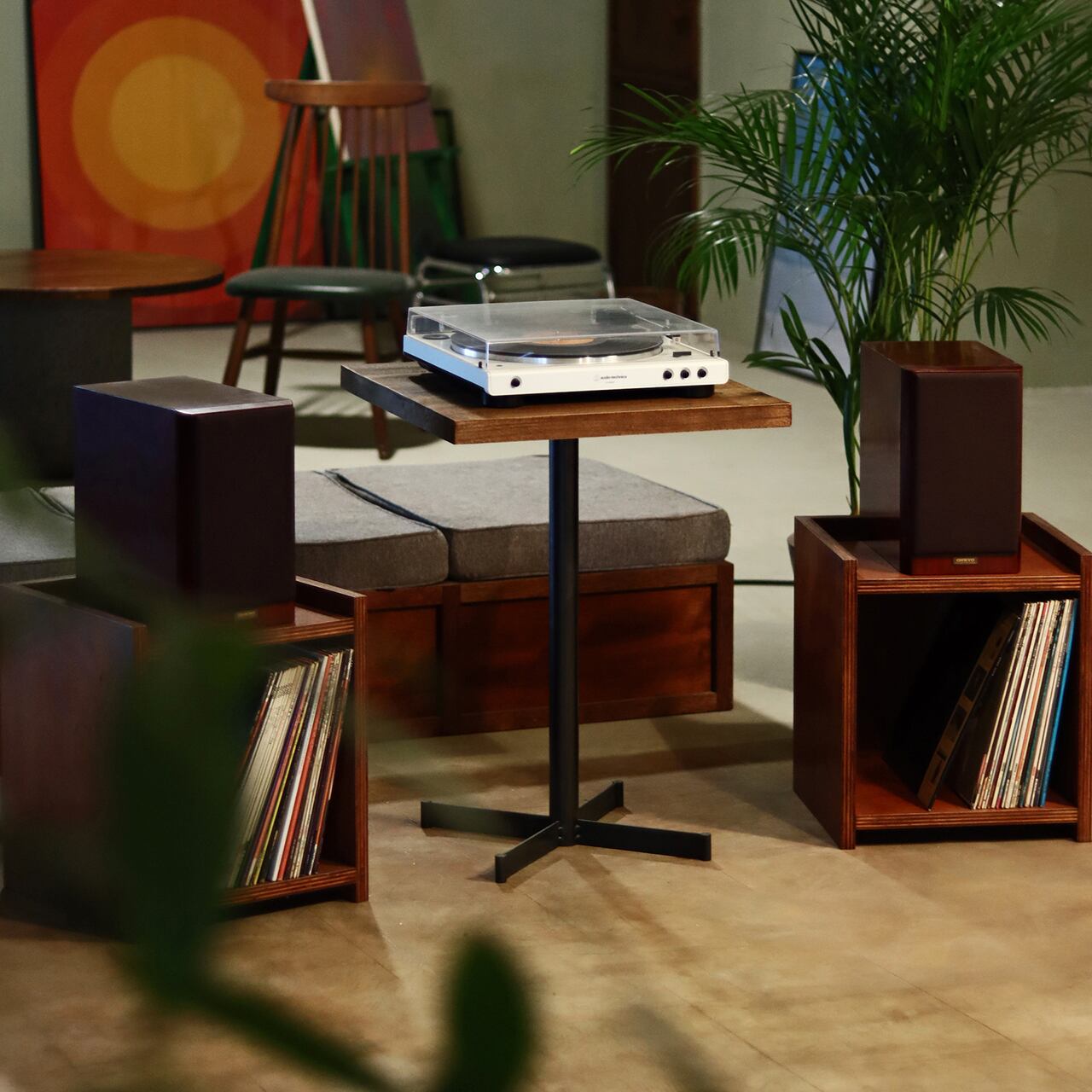 □送料無料□ アイアン家具｜レコードプレイヤー台セット｜スタンド