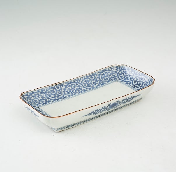古伊万里 染付 蛸唐草 角皿 長皿 長方皿 四方皿 日本の美 江戸時代