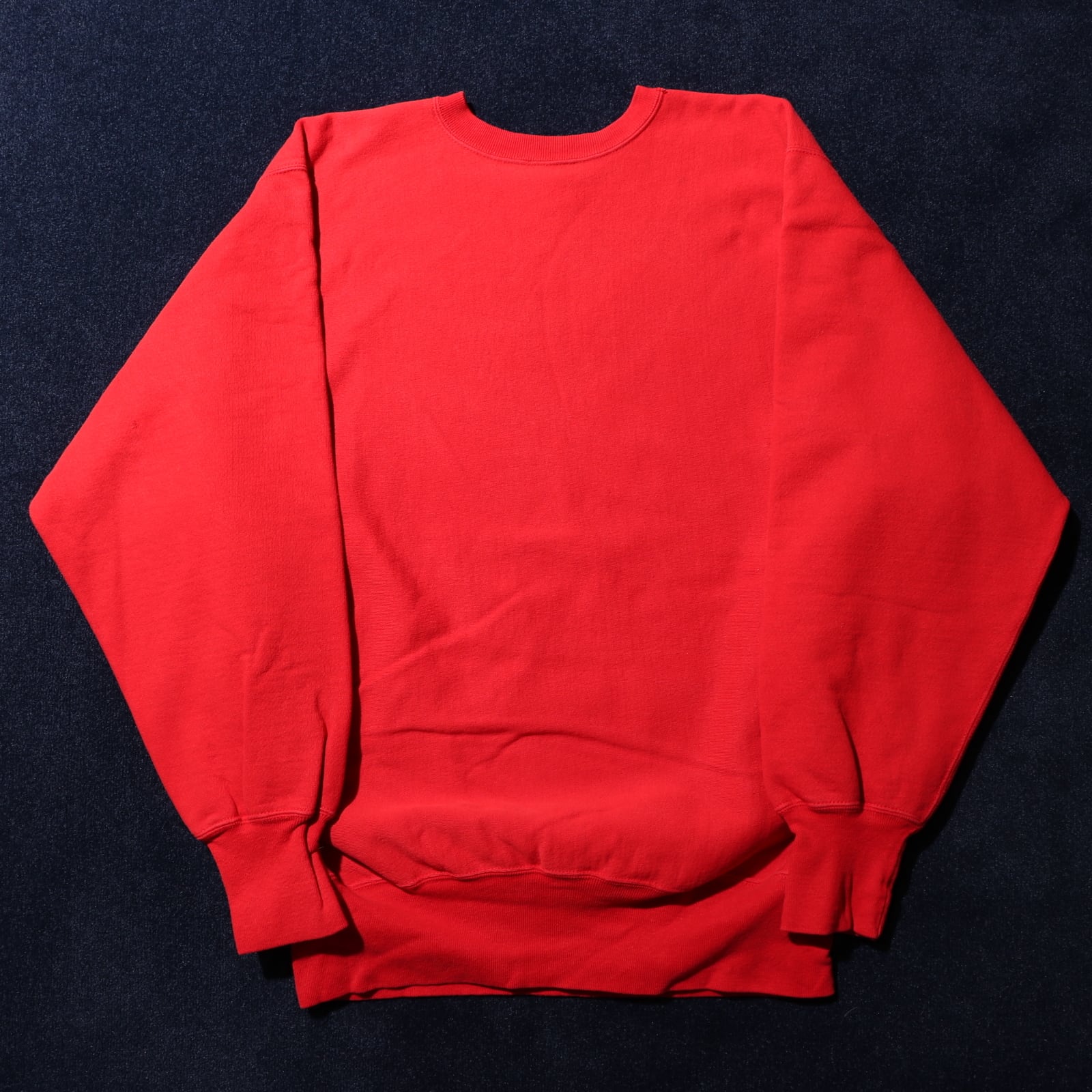 美品 XL 完全目無し90s USA 赤 レッド 無地 リバースウィーブ