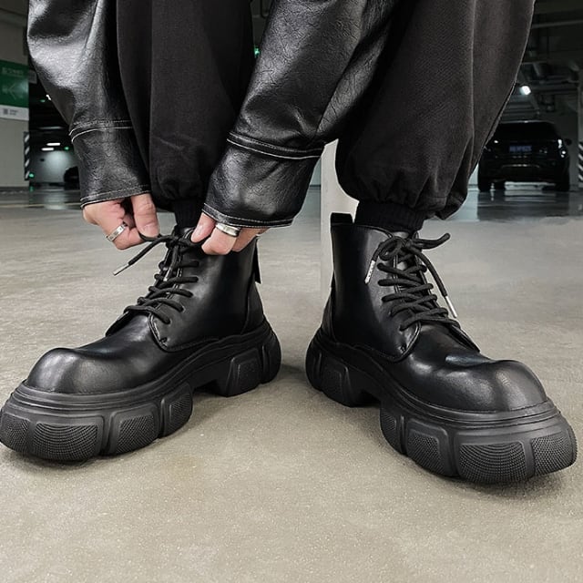 種類14：ブラック⁄ファー⁄26.0cm 人気 メンズブーツ 4.5cmUP ジッパー