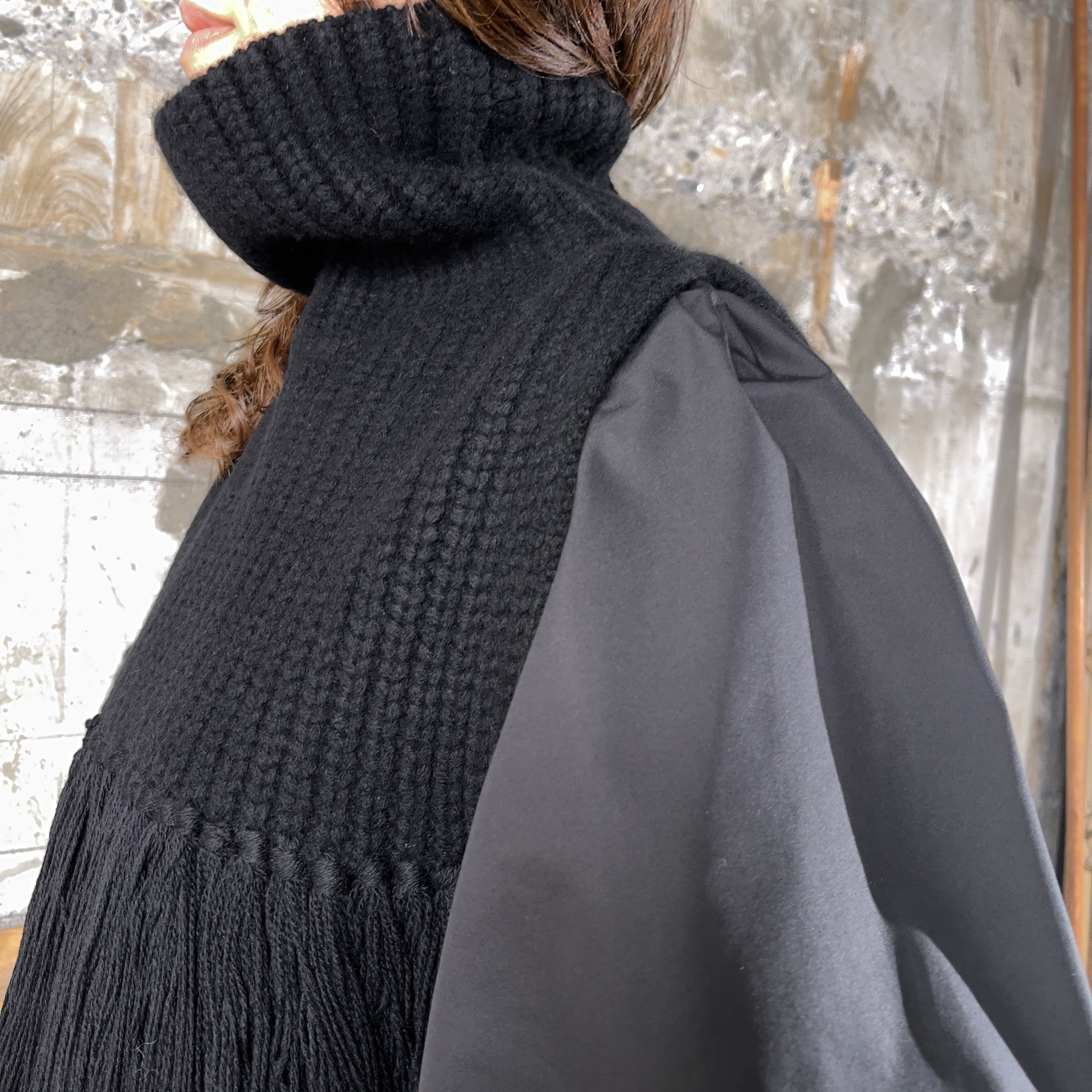 HYKE【ハイク】 RIBBED SWEATER NECK WARMER ( 11335 / BLACK