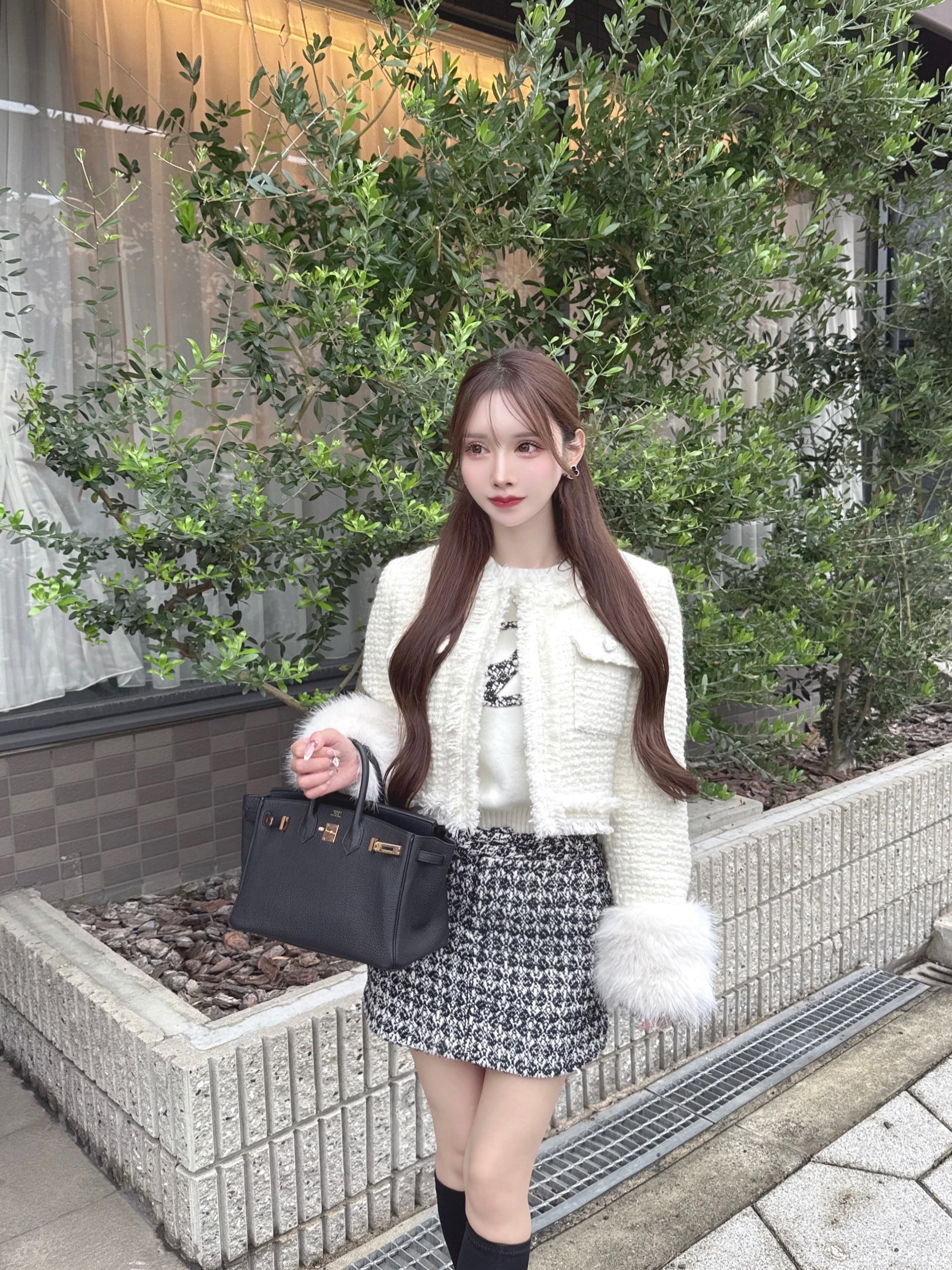 Lumignon original ♥ L holiday tweed knit【ブラック】 | Lumignon