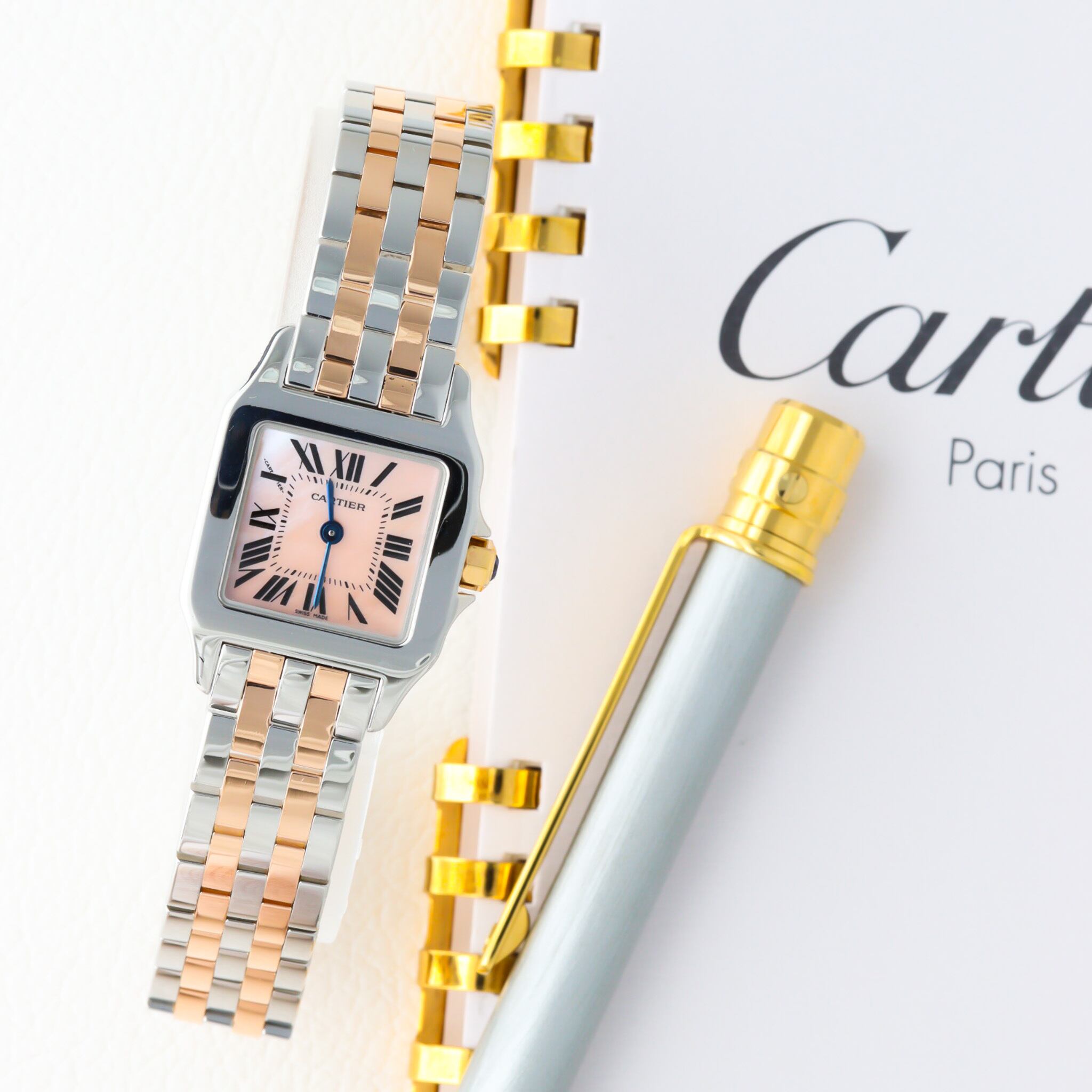 カルティエ サントスドゥモワゼル SM ピンクシェル PGコンビ | Ante