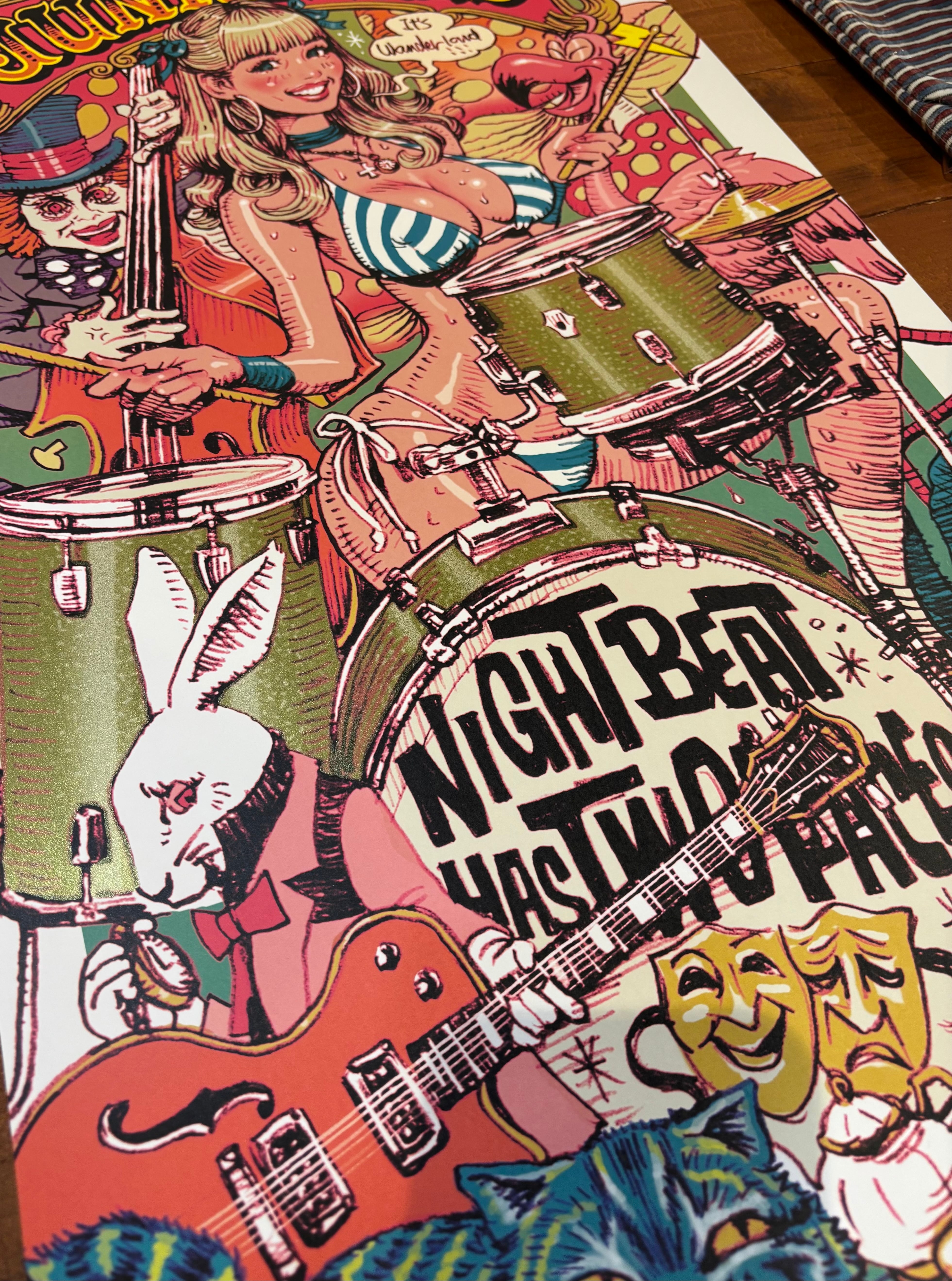 JUNK BLUES x Rockin'Jelly Bean” offset print poster CMYK + UV