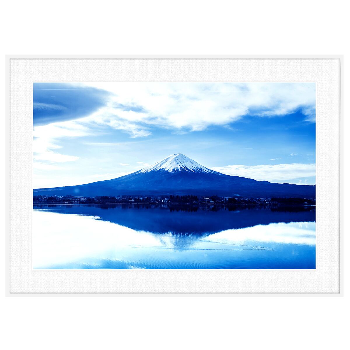 富士山と湖 日本画 アルミフレーム 辰雄 富士山と湖 日本画 アルミ