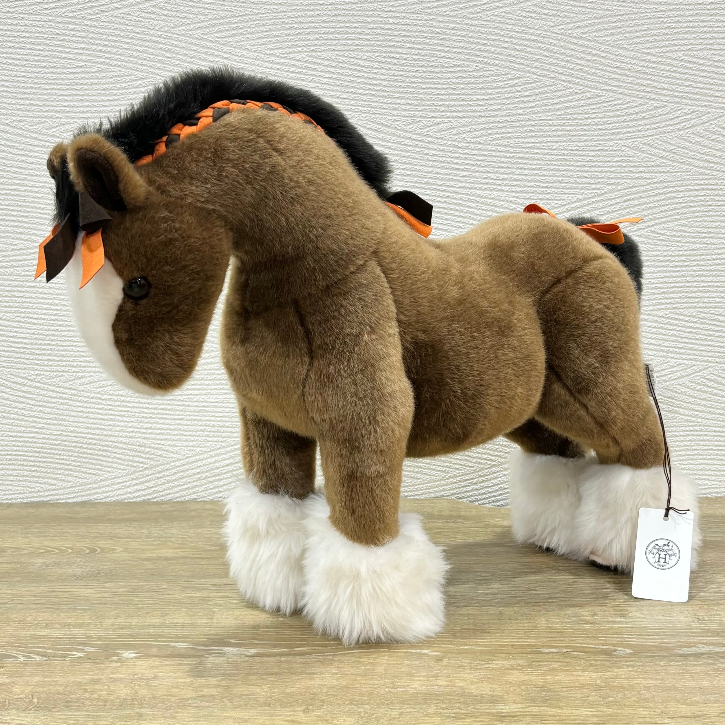 未使用品◎HERMESエルメス ぬいぐるみ/馬/ロデオ/エルミー/PM/ブラウン