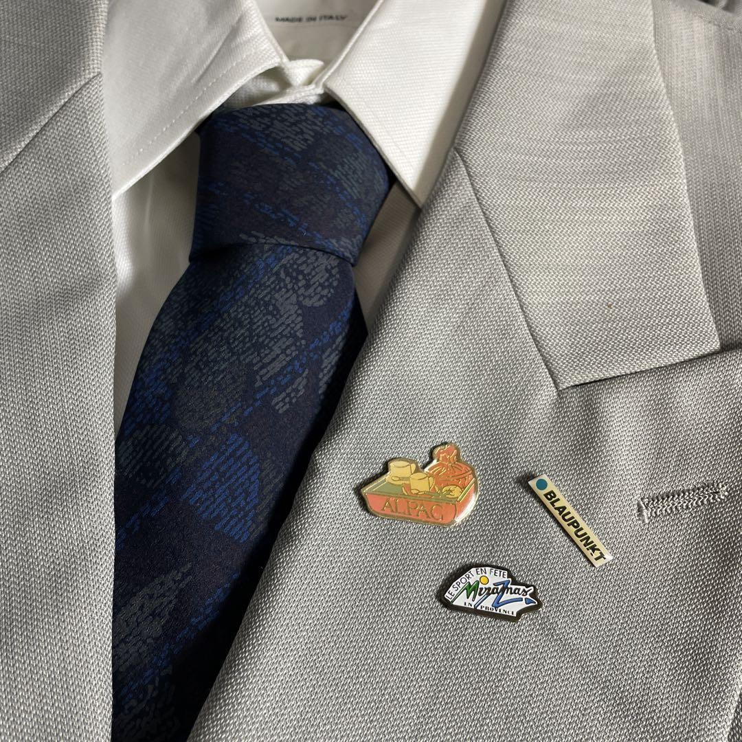 00s ダブルジャケット セットアップ ダブルスーツ レトロ グレー y2k