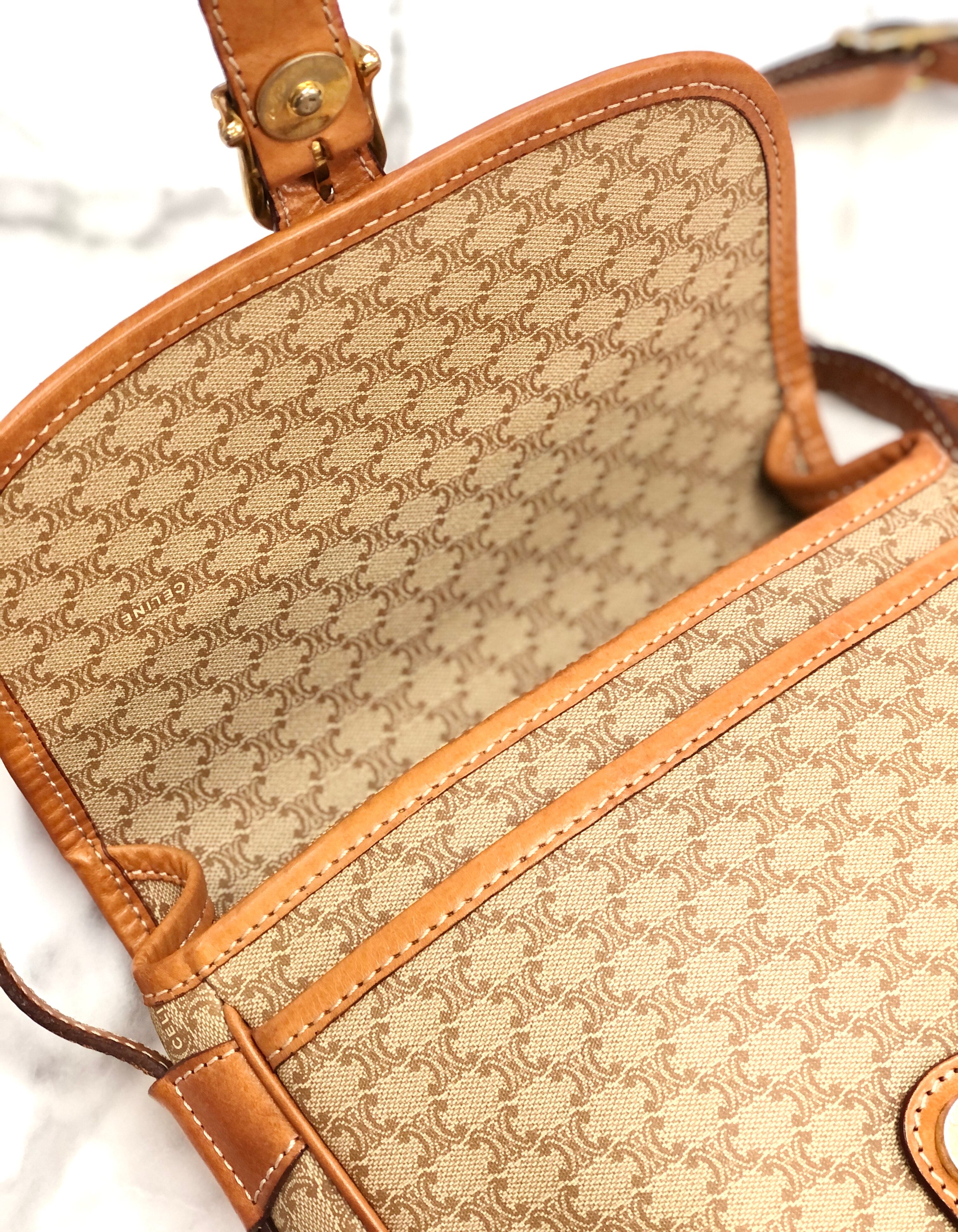 CELINE セリーヌ マカダム ブラゾン型押し フロントベルト PVC×レザー