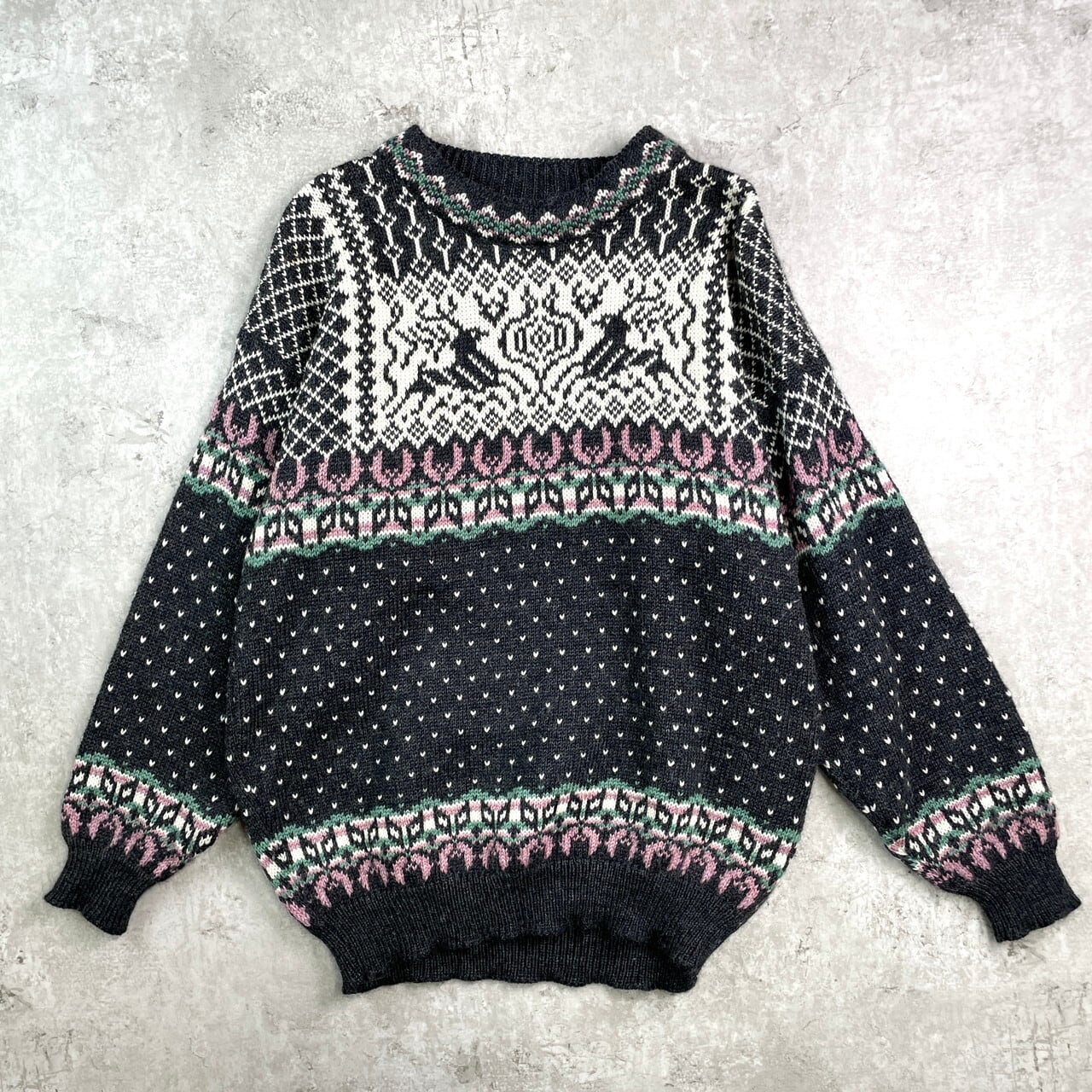 90年代 ノルウェー製 DALE OF NORWAY ノルディック柄 バーズアイ