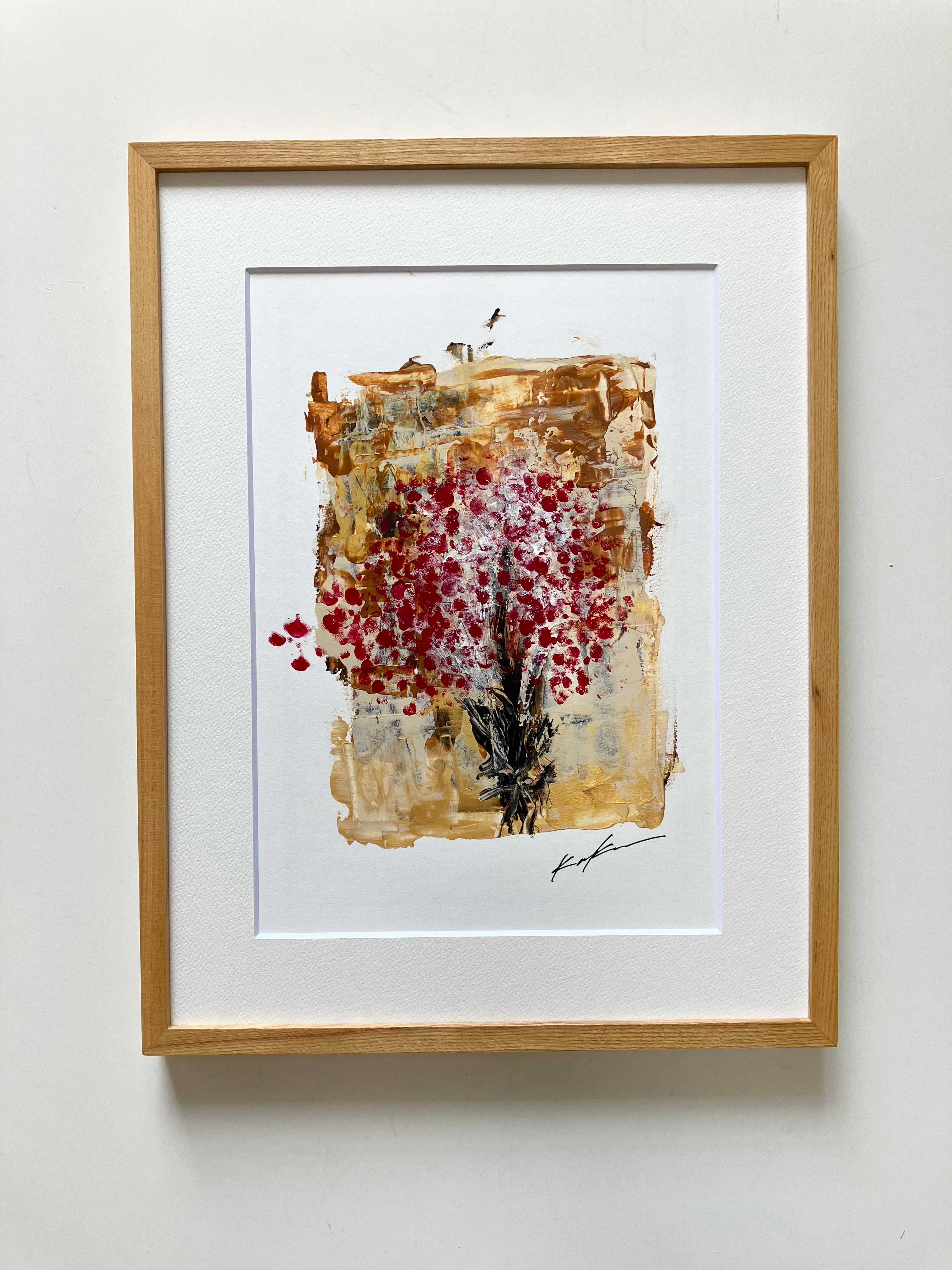 アクリル抽象画「six white marguerites」 | art unit mikka