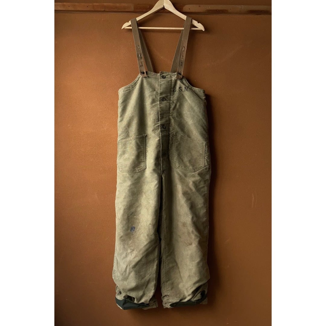 1940's U.S.NAVY デッキオーバーオール ステンシル入り SIZE MEDIUM