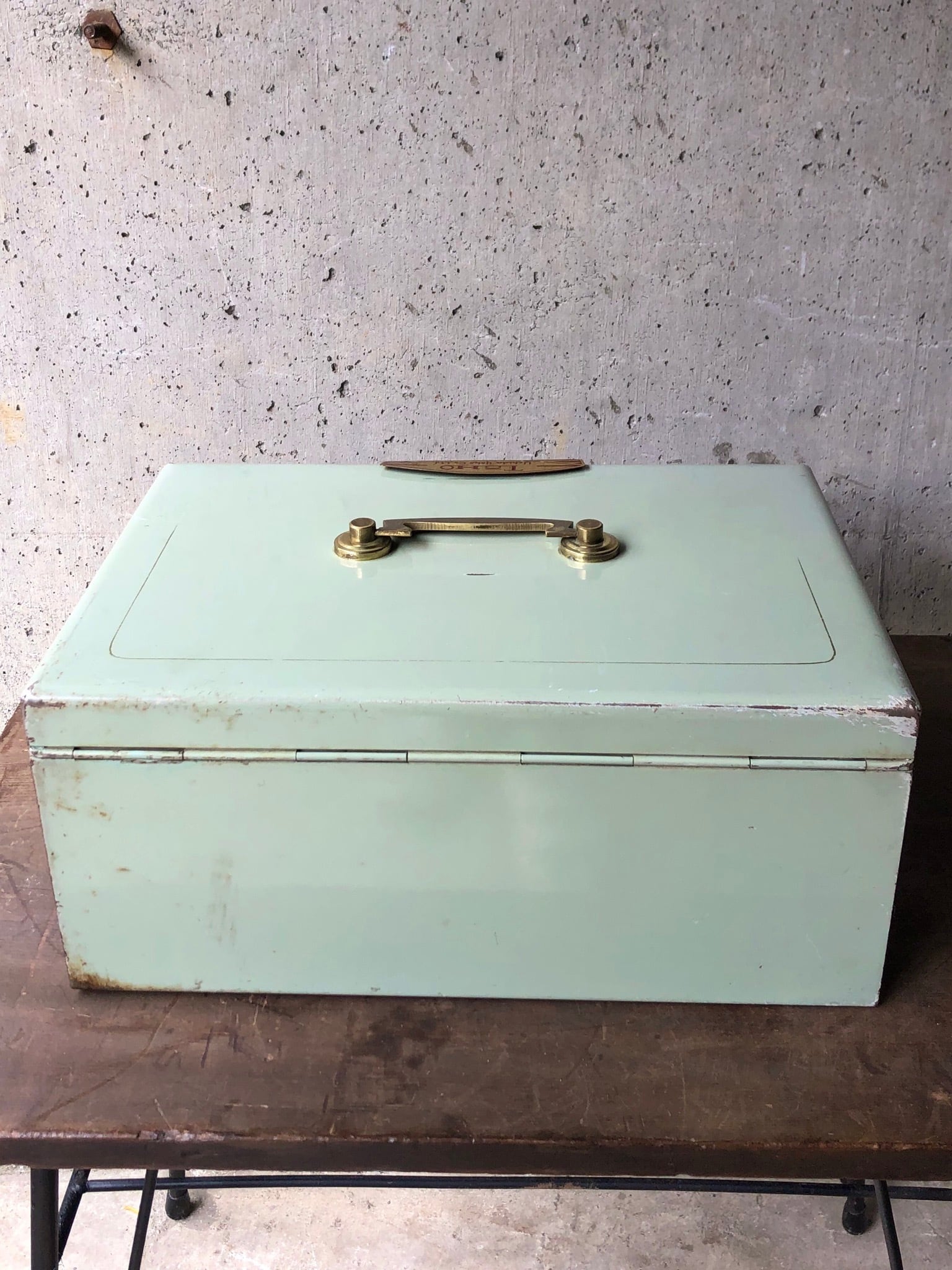 昭和レトロ 手提げ金庫 TOHO トーホー キャッシュボックス スチール