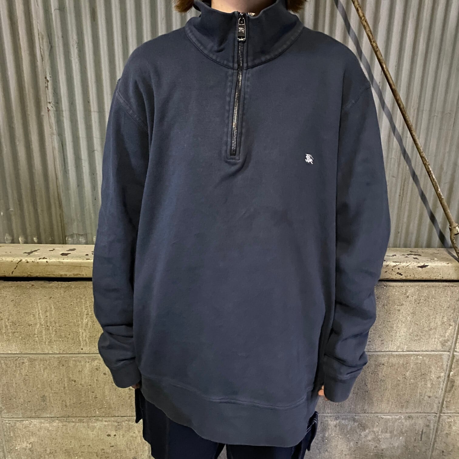 ビッグサイズ BURBERRY LONDON バーバリー ハーフジップスウェット