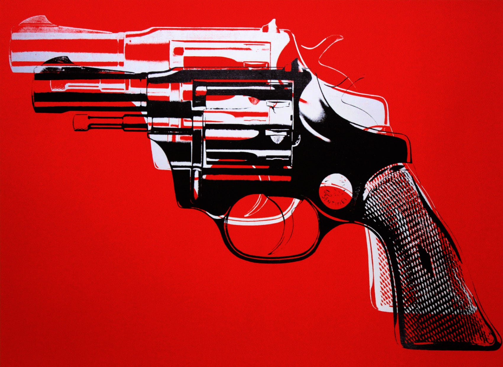 アンディ ウォーホル「ガン(レッド)Guns,c 1981-82」展示用フック付