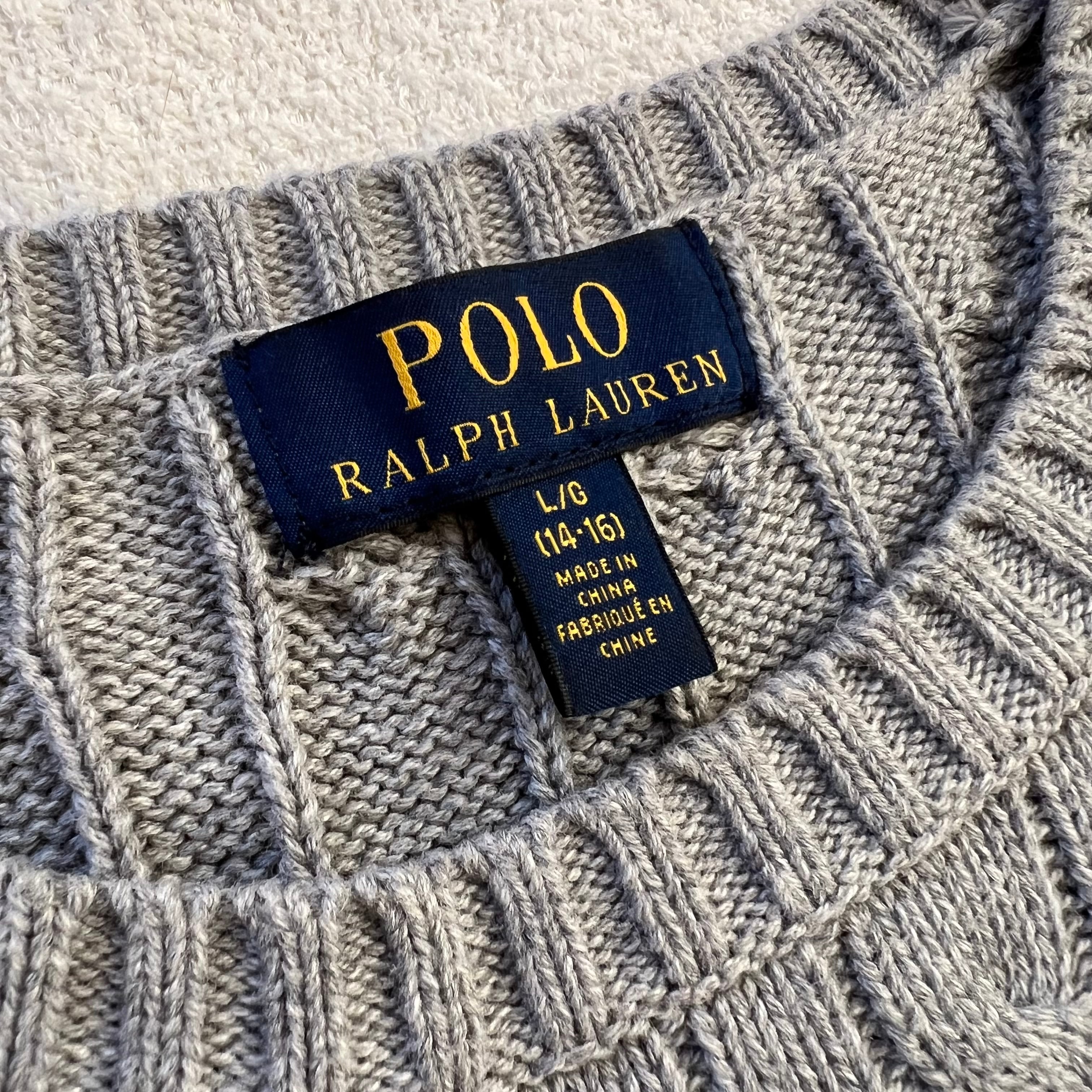 Ralph Lauren ラルフローレン ケーブル ニット セーター グレー