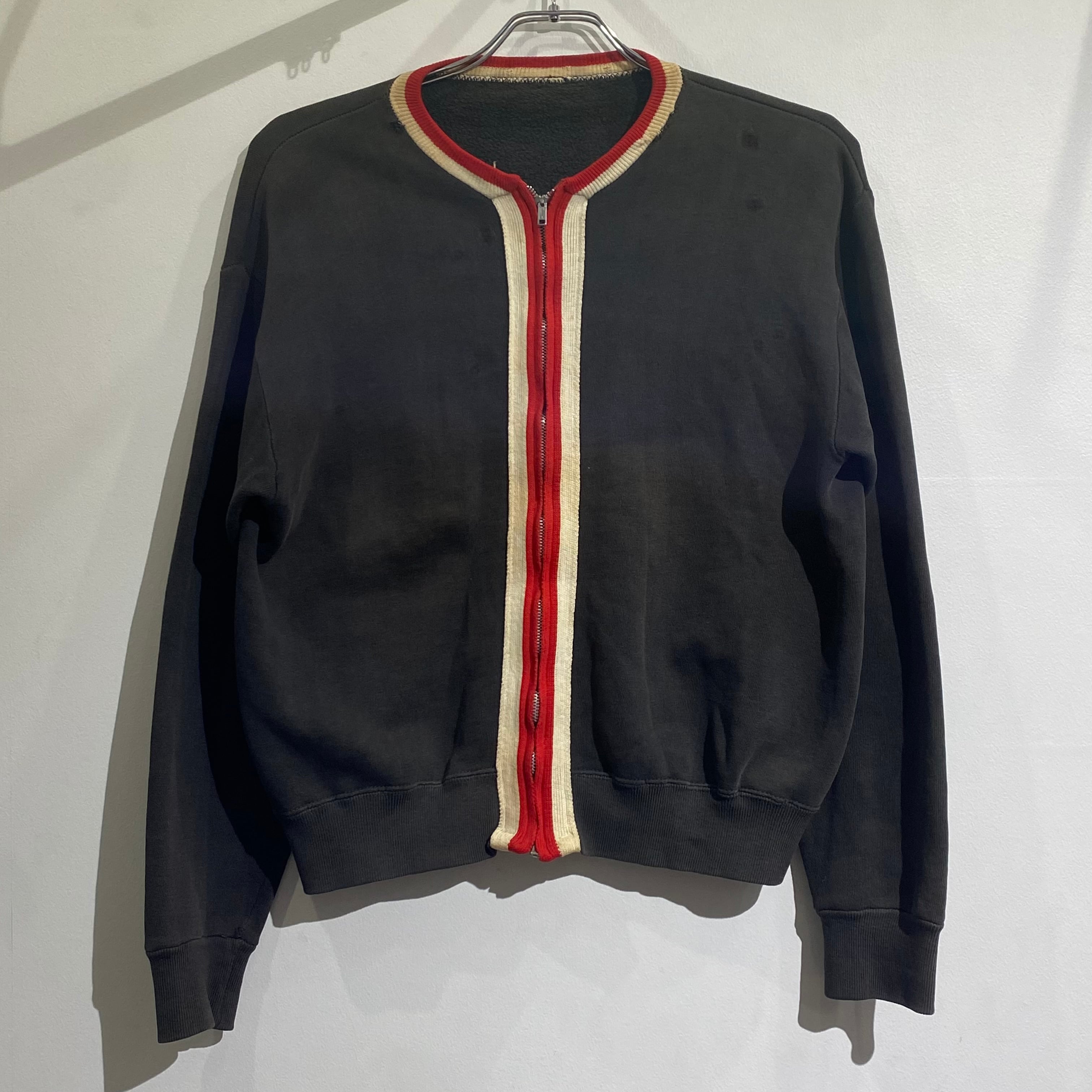 50s Full Zip Sweat Black×Red 50年代 フルジップスウェット 黒赤
