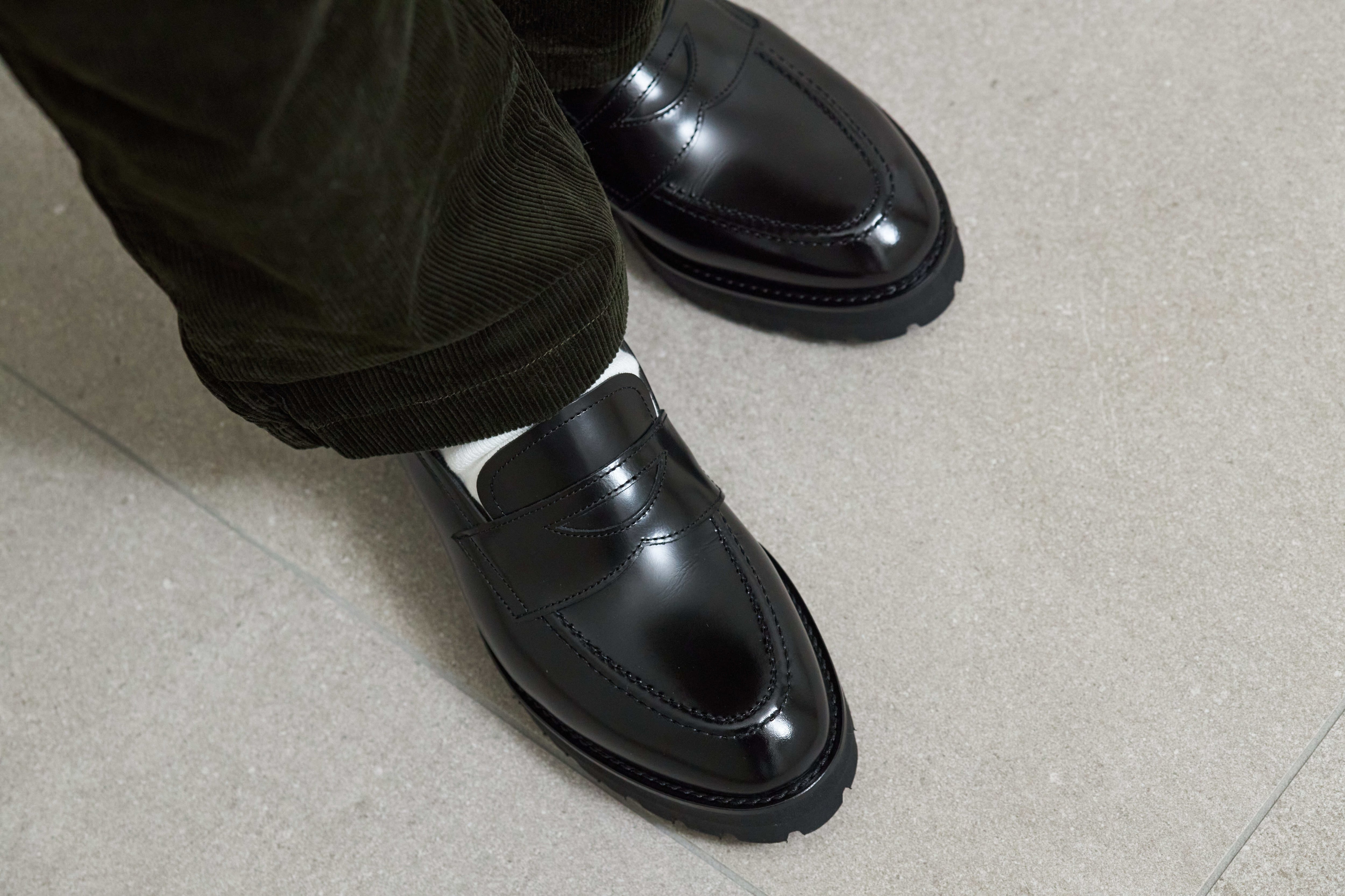 6cmUP シークレットシューズ〉コインローファー／黒 | 6cmアップの