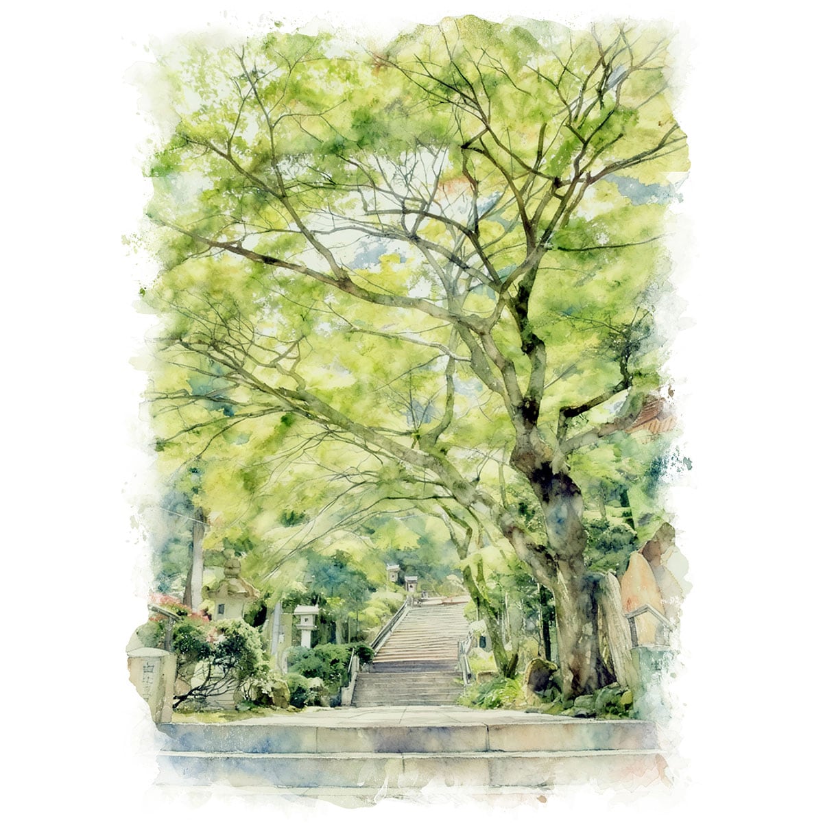 絵画(風景画) 日本 神奈川県 大雄山最乗寺 インテリアアート額付き