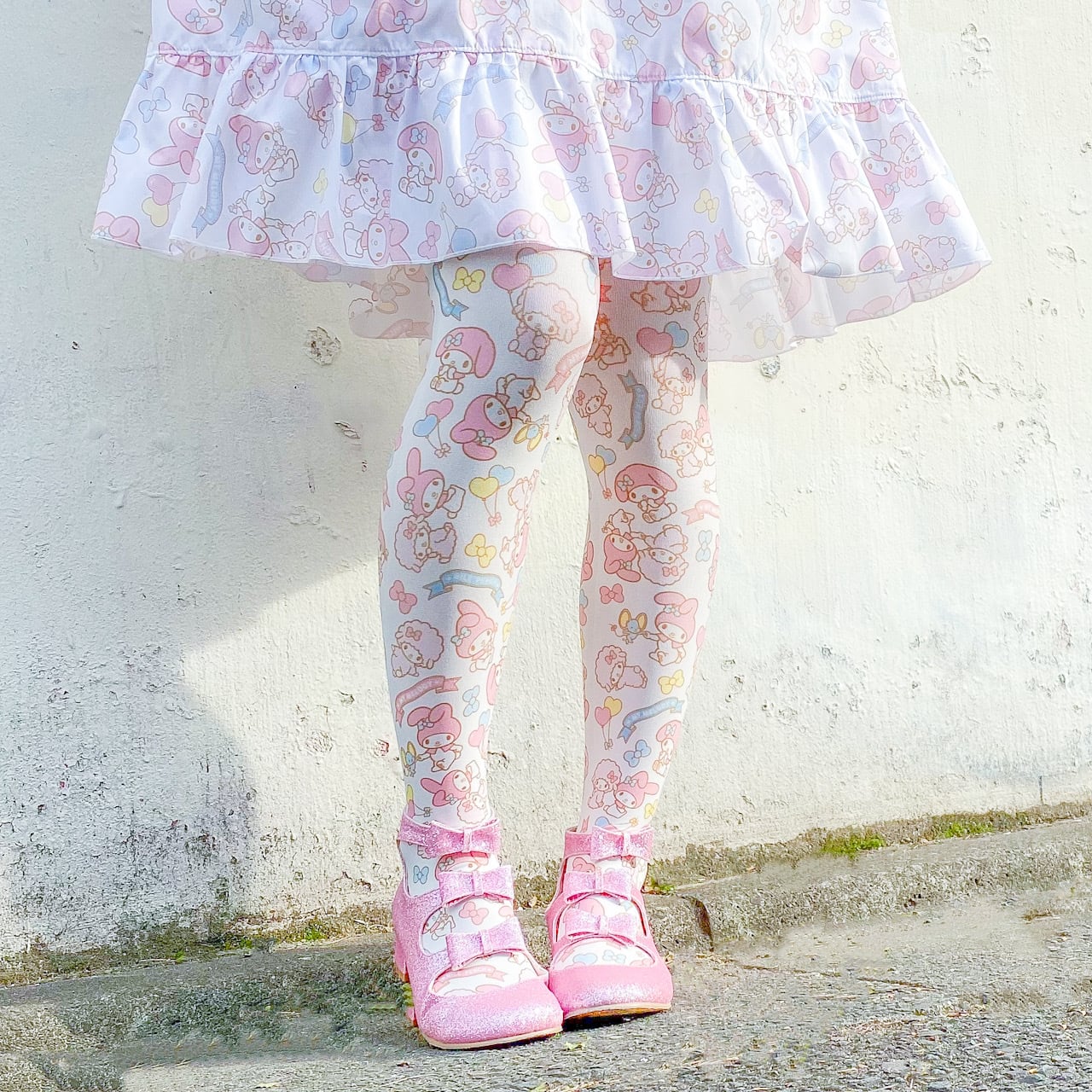 マイメロディ＆ピアノちゃんコラボ プリントタイツ | NILE PERCH