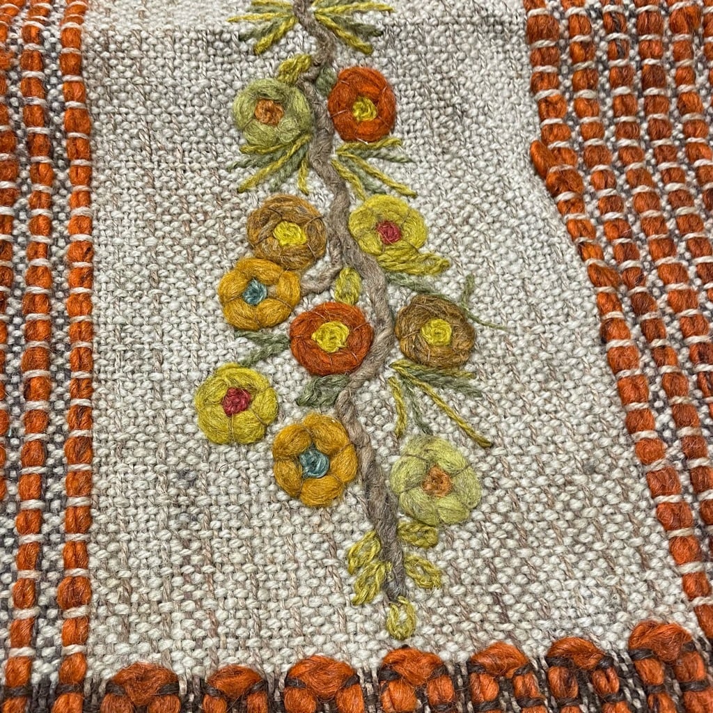 オレンジ花刺繍ラグ | Boutique888