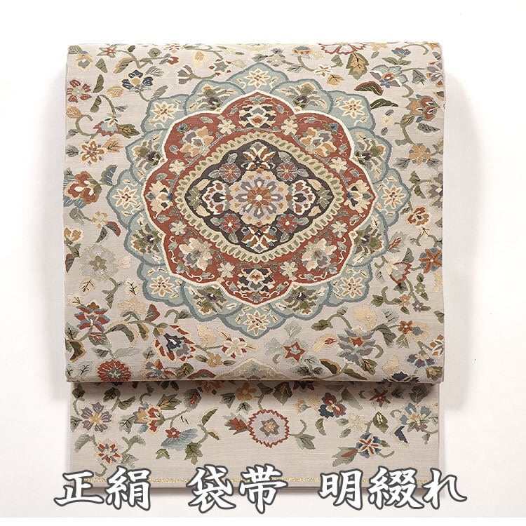 袋帯 R11030501 明綴れ 全通柄 未使用品 逸品袋帯 【リユース