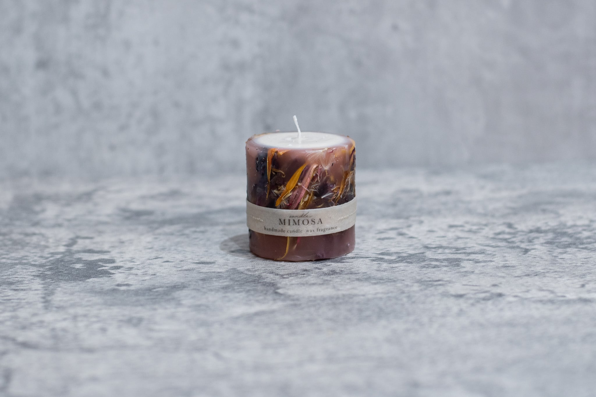 Mimosaの香り】miniボタニカルアロマキャンドル/φ5×5cm | candleMimosa
