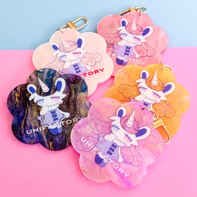 マーブルグリッターアクリルキーホルダー【30set】(片面印刷