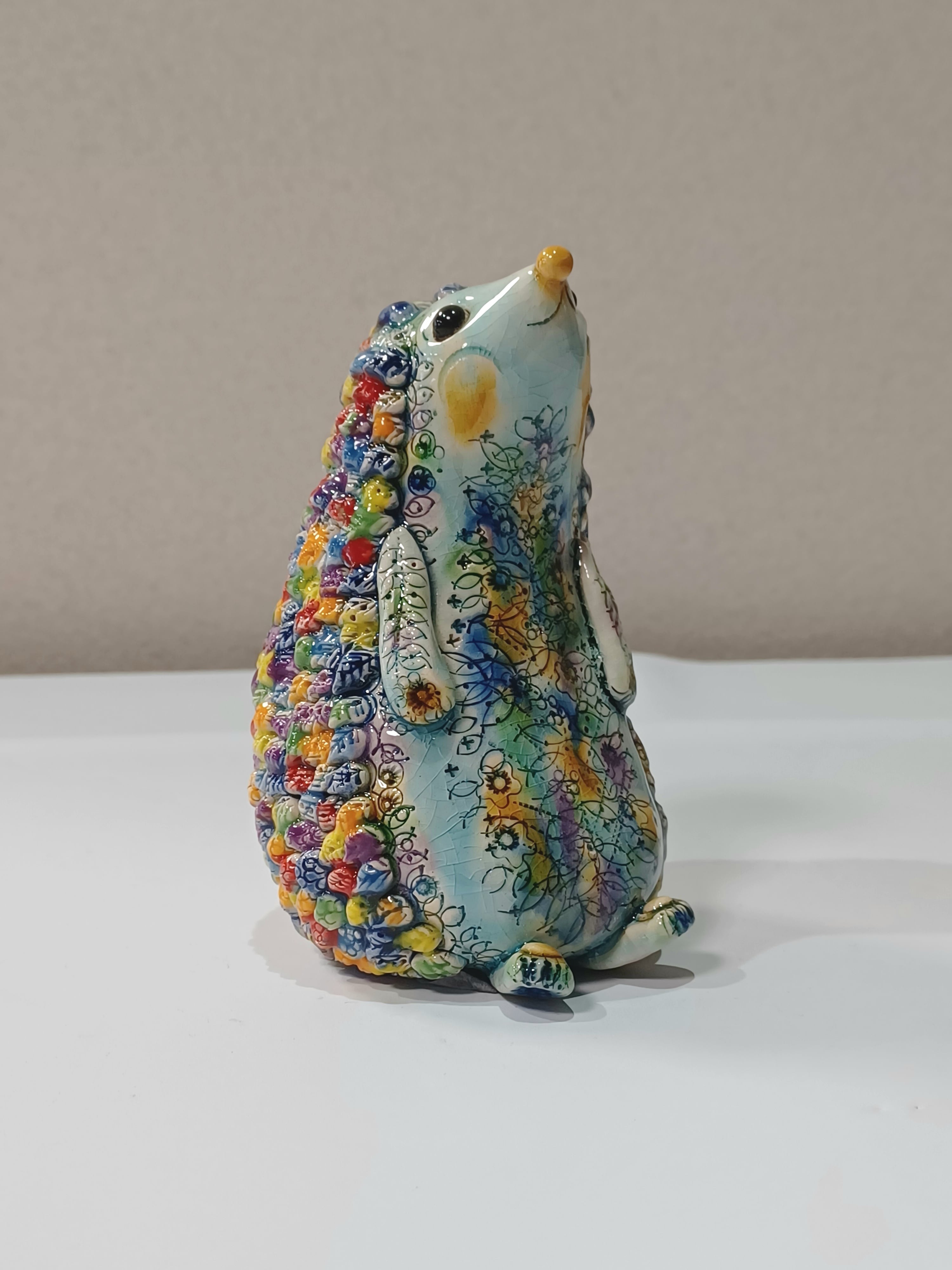 陶芸作家さん ハリネズミお茶碗と一輪挿し、動物オブジェなど 陶芸作家