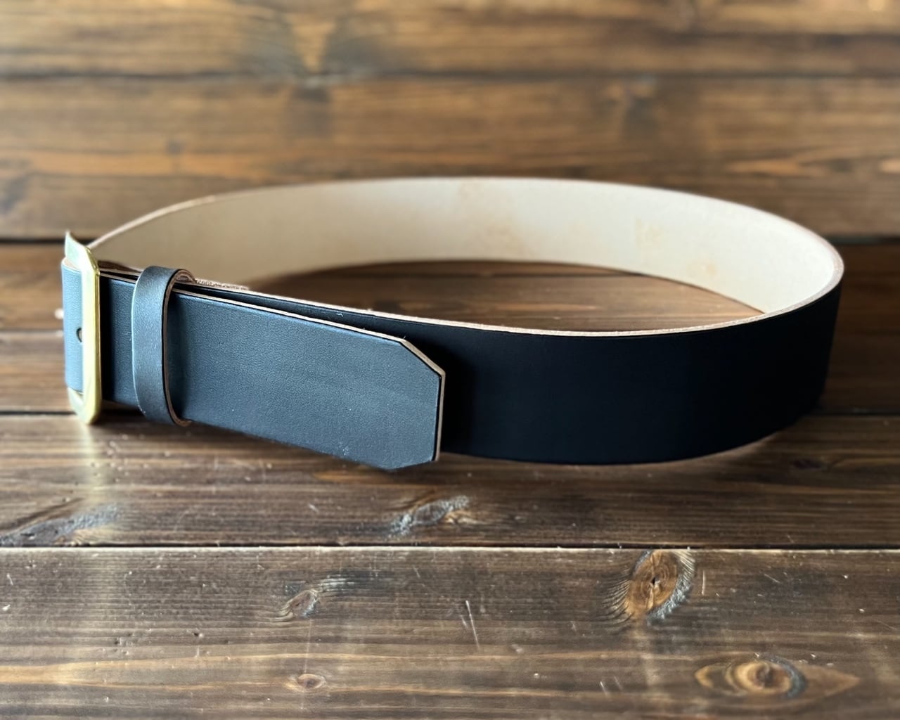 ヌメサドル・クロムエクセル/Octagon Buckle Belt 45mm幅