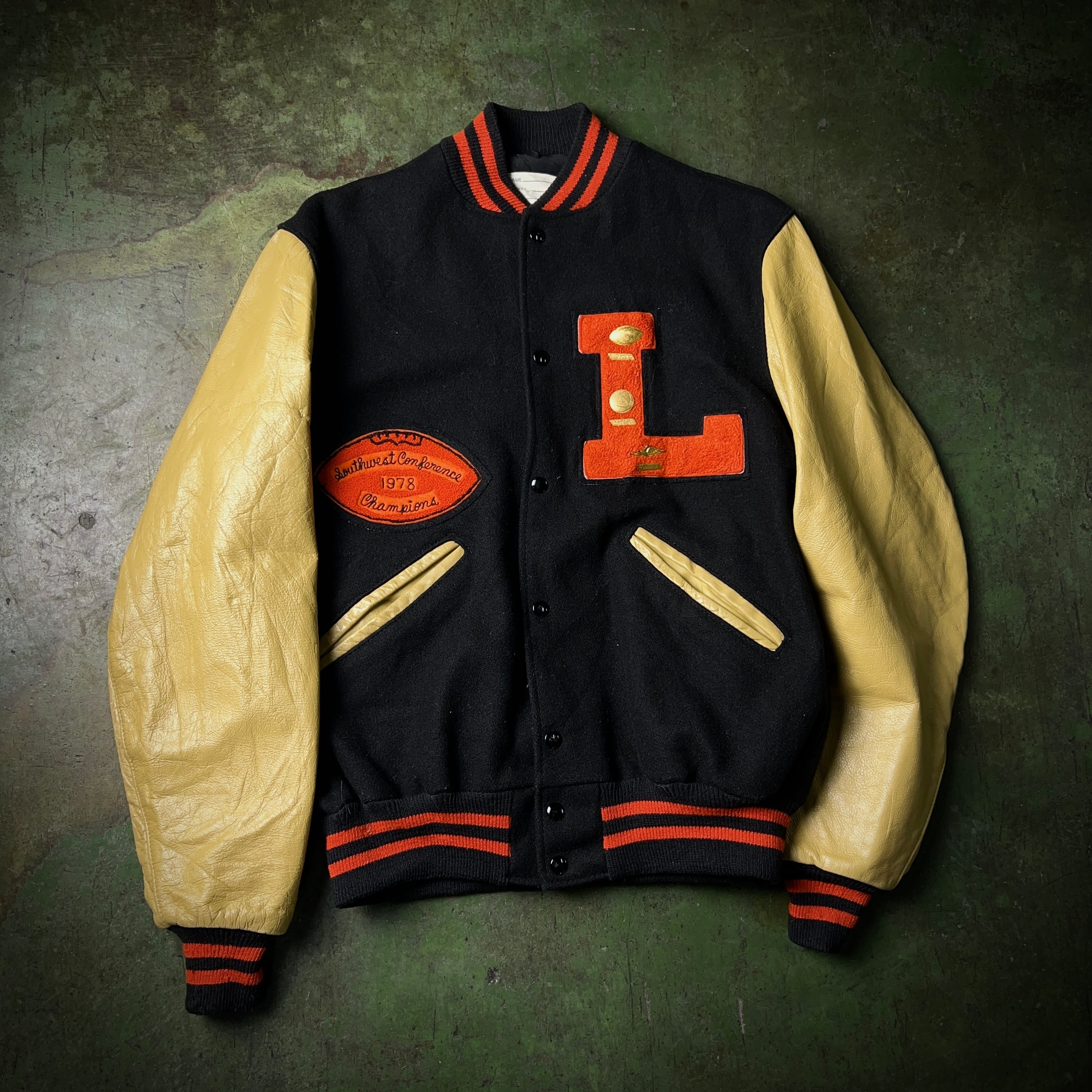 1970's DeLong Stadium Jacket 70年代 スタジャン メルトン×レザー