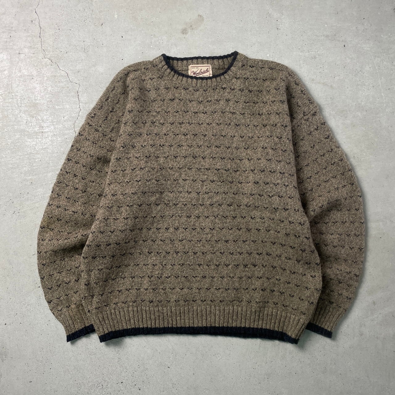 90年代 Woolrich ウールリッチ ウールニットセーター バーズアイ