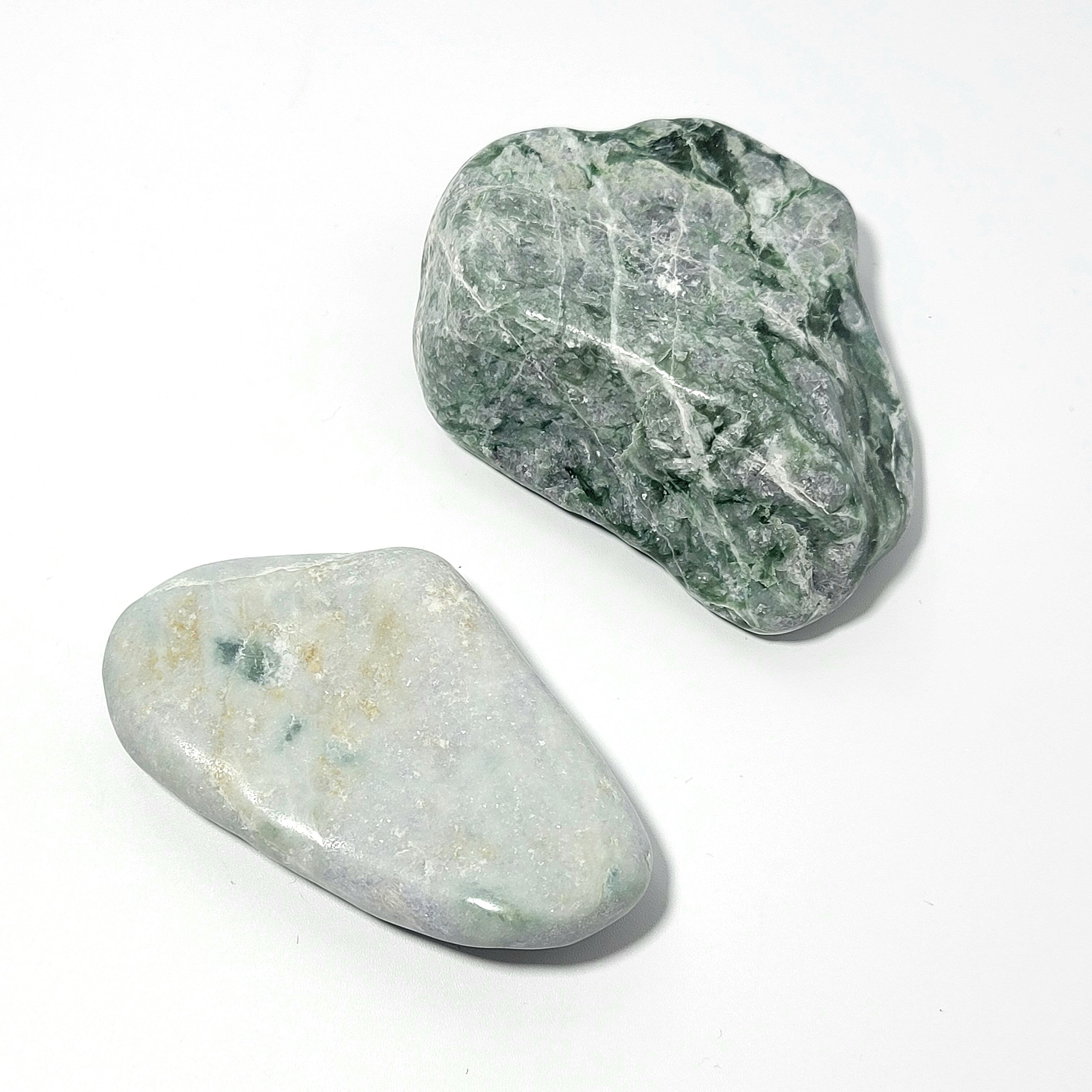 糸魚川翡翠【日本の国石】磨き石2個ｾｯﾄ BGM0108 | 糸魚川翡翠工芸家