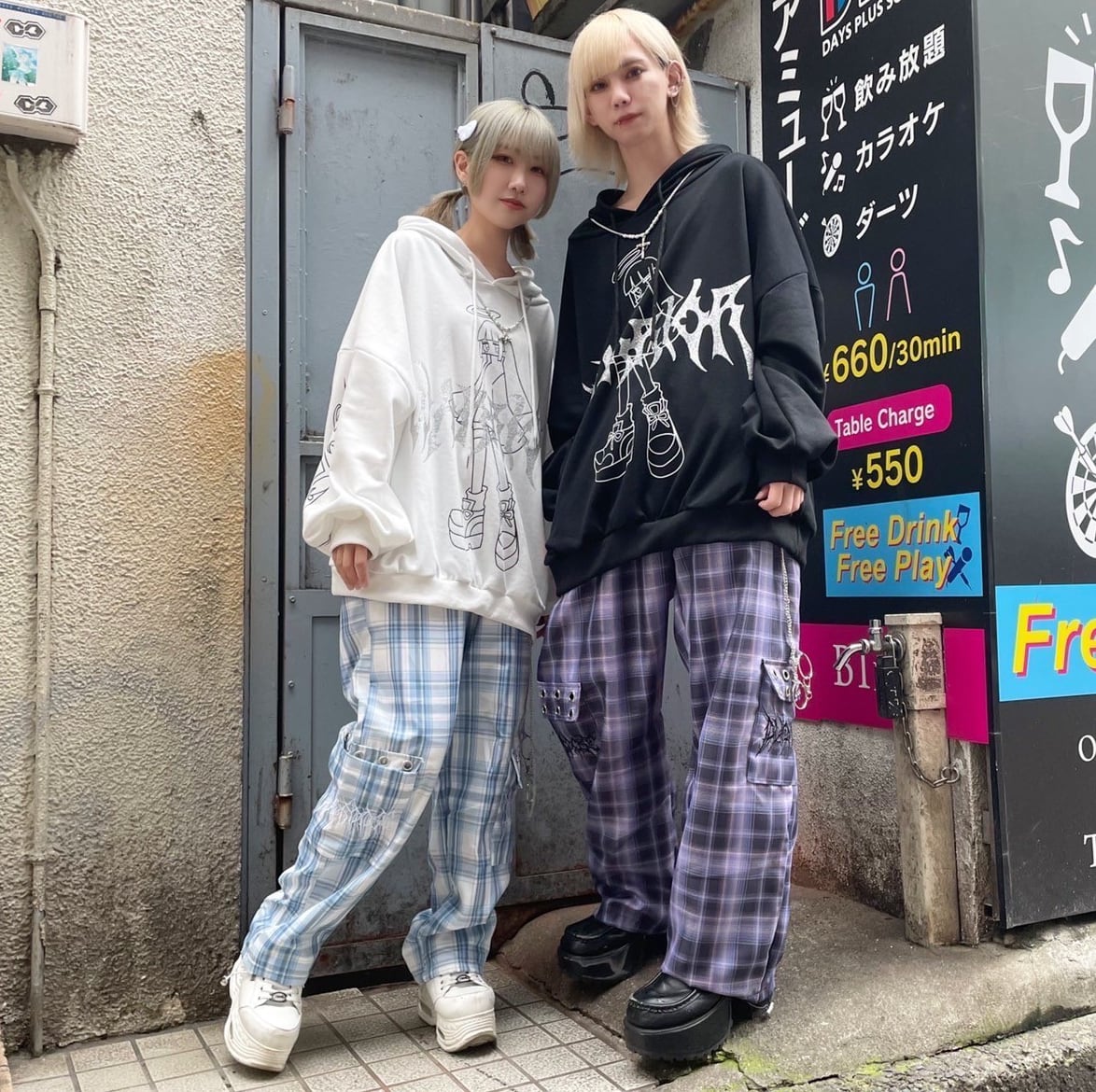 リング×チェーン付きチェックパンツ(3色展開) | VOLCAN&APHRODITE