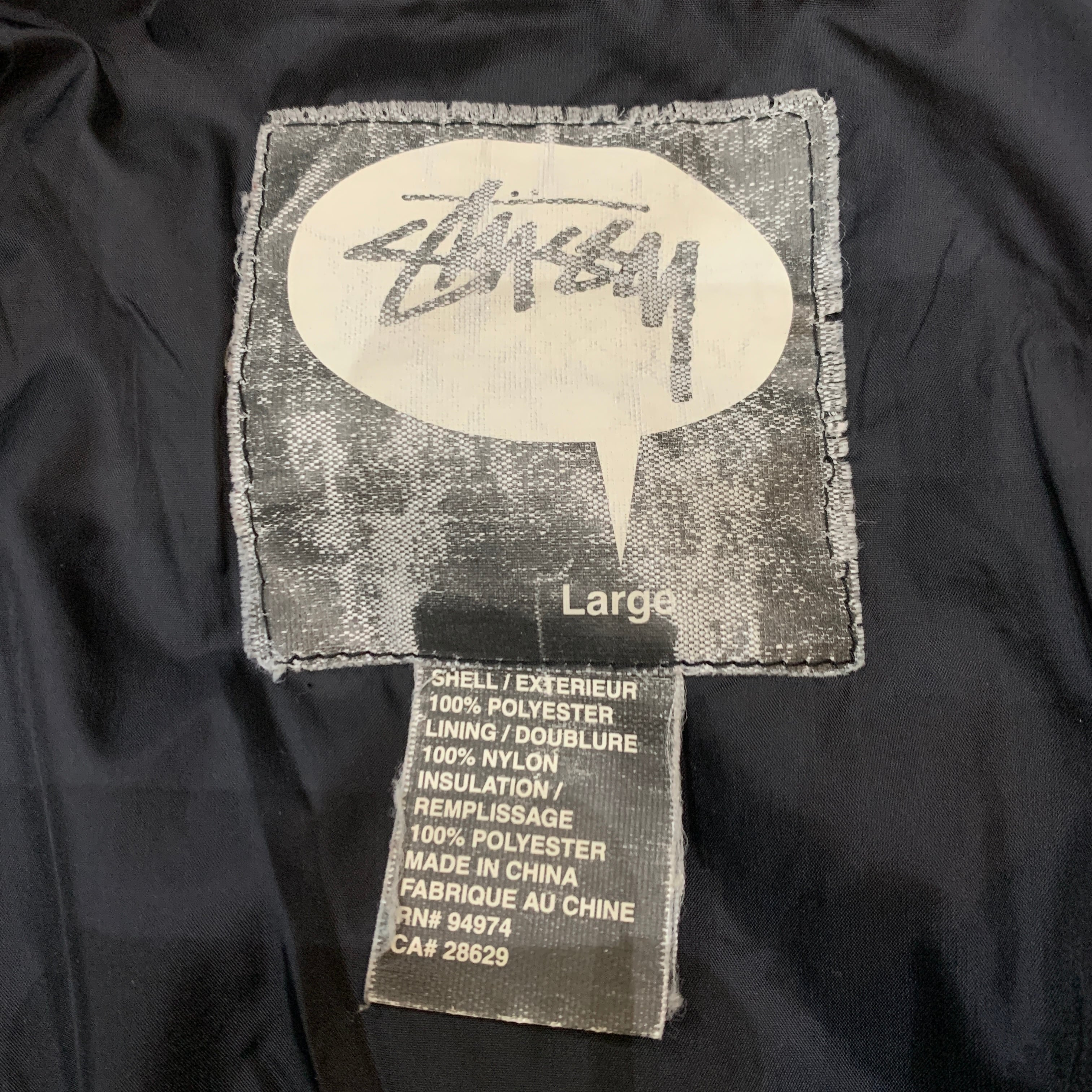 00s STUSSY オールドステューシー キルティングジャケット ブラック L