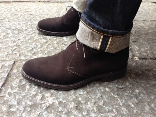 Loake ローク PIMLICO 本革 スエードチャッカブーツ ダークブラウン