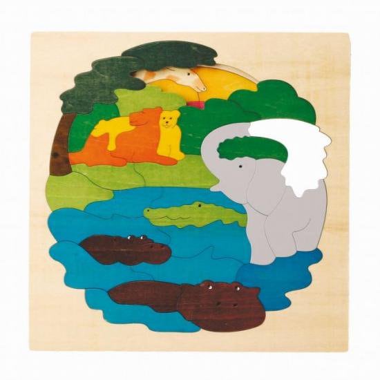 ジョージラックパズル 2重パズル アニマルバス 3歳〜 木製 | 木の