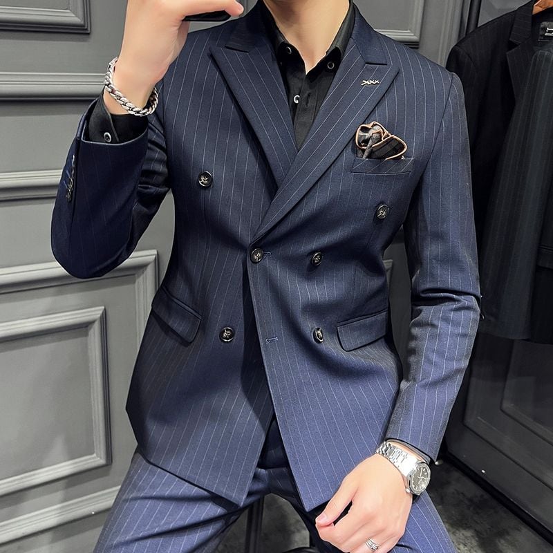 メンズダブルスーツ ストライプスーツ SU0045 | R-Base