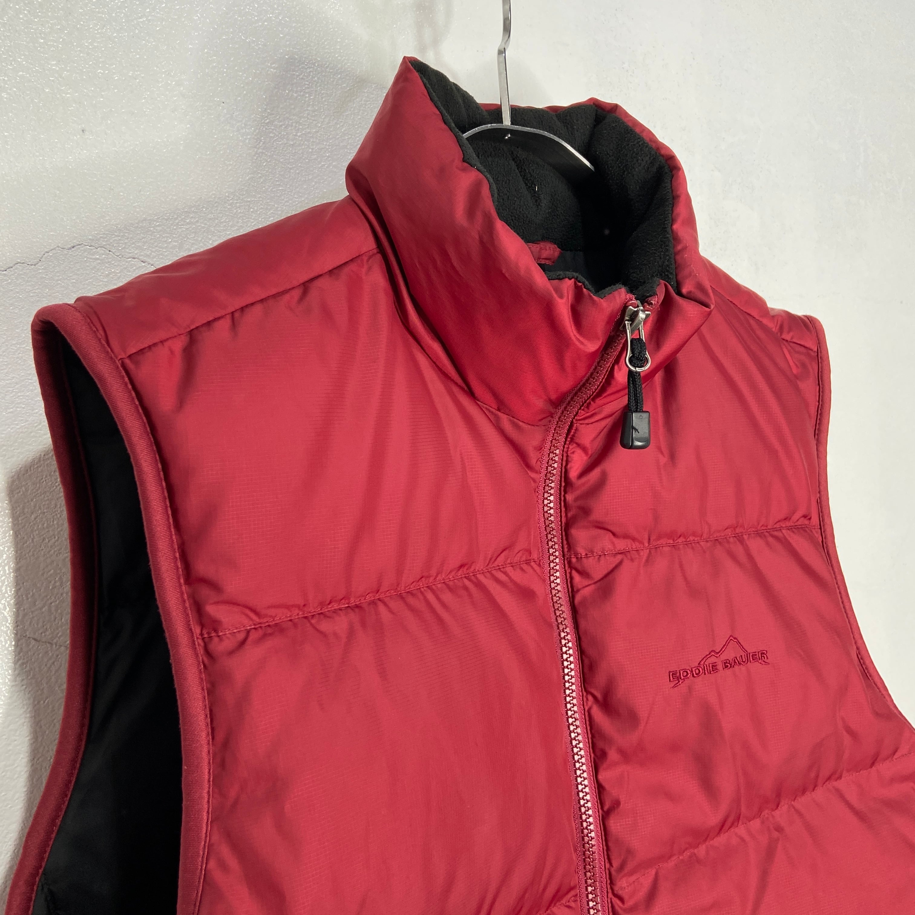 Eddie Bauer EB700グースダウンベスト 700フィル レッド M | 古着屋 Uan