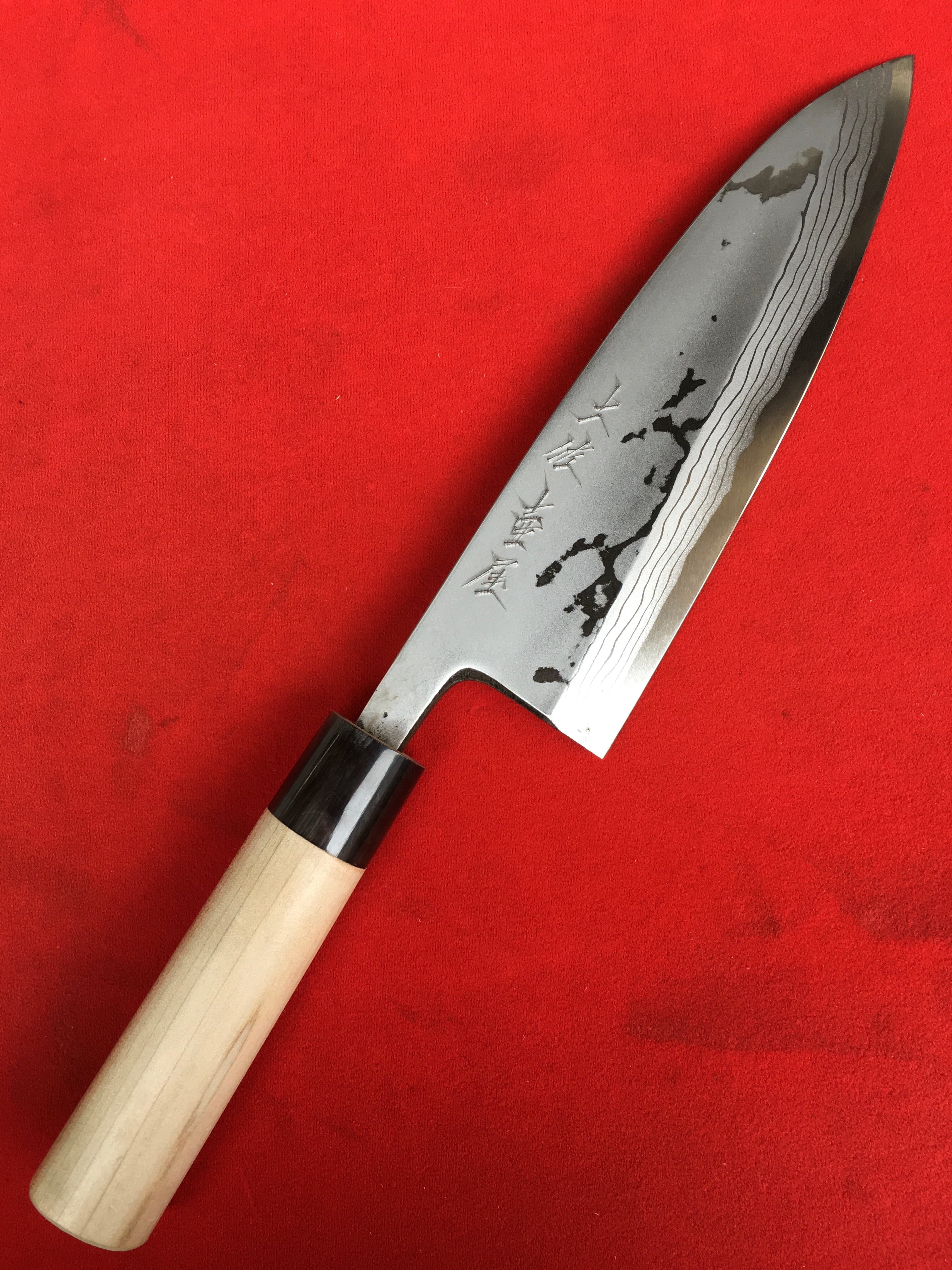 出刃包丁 多層鋼 7寸（安来青紙・片刃） | 龍河洞の土佐打刃物・土佐