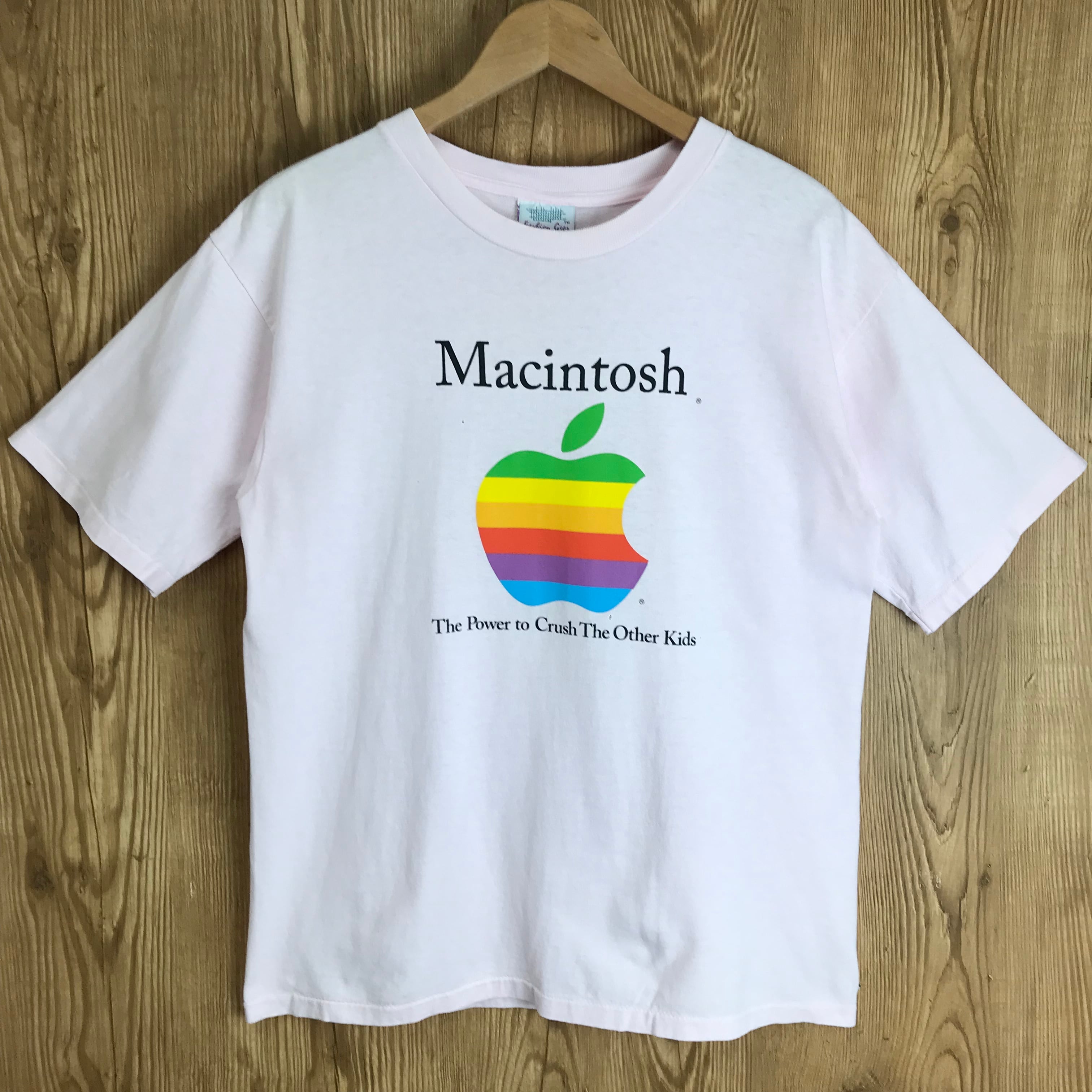 USA製 90s VINTAGE Macintosh Apple ロゴ プリント 半袖 T-sh Tシャツ
