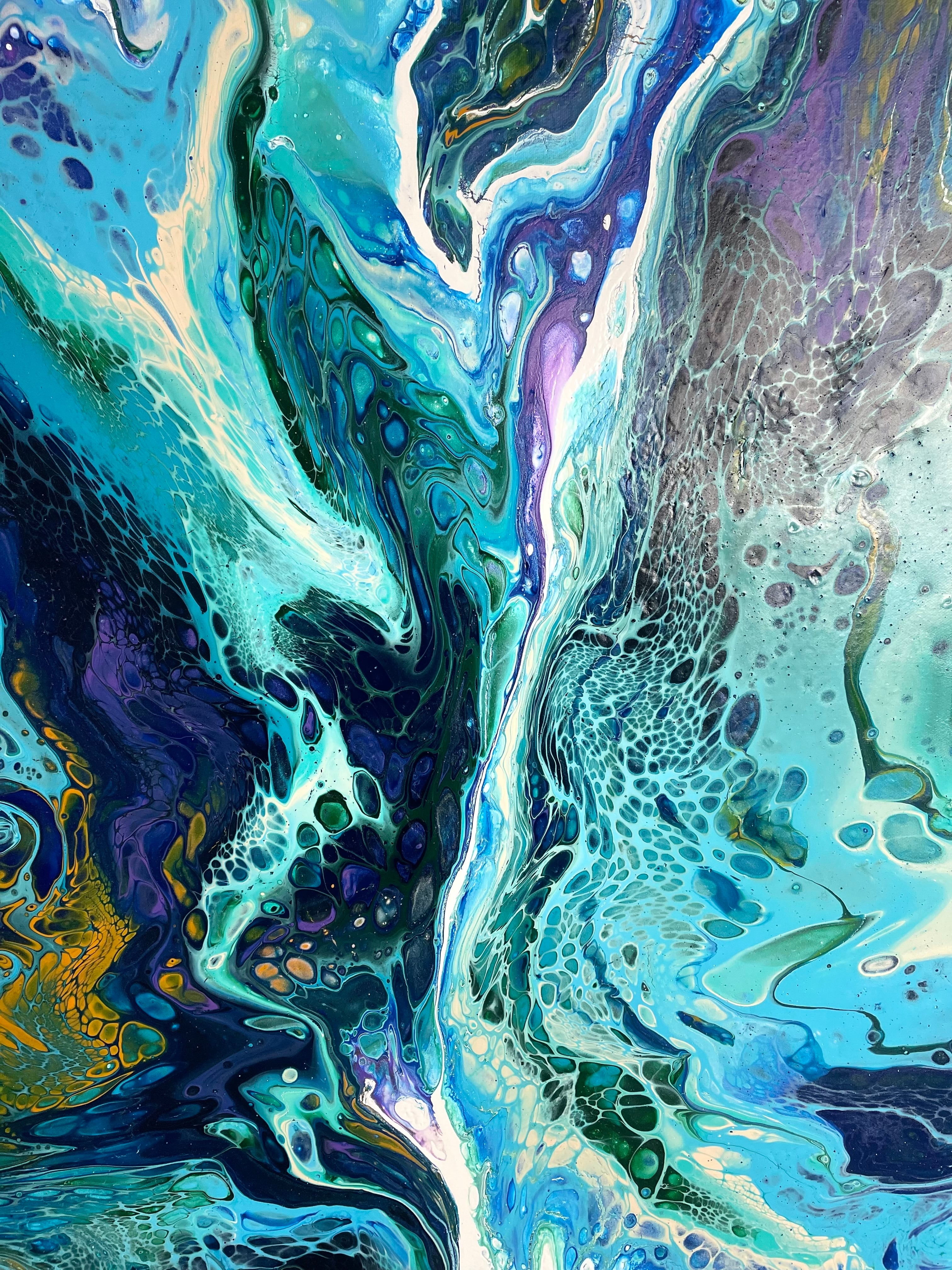 ニスなし 展覧会出品作品 ポーリングアート たらしこみアート