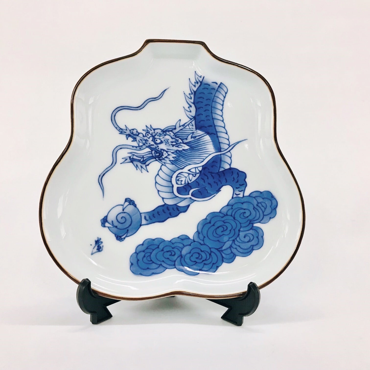 宮内庁御用達窯元 辻常陸］ 十二支干支（龍）瓢皿 | 株式会社 小島芳栄堂