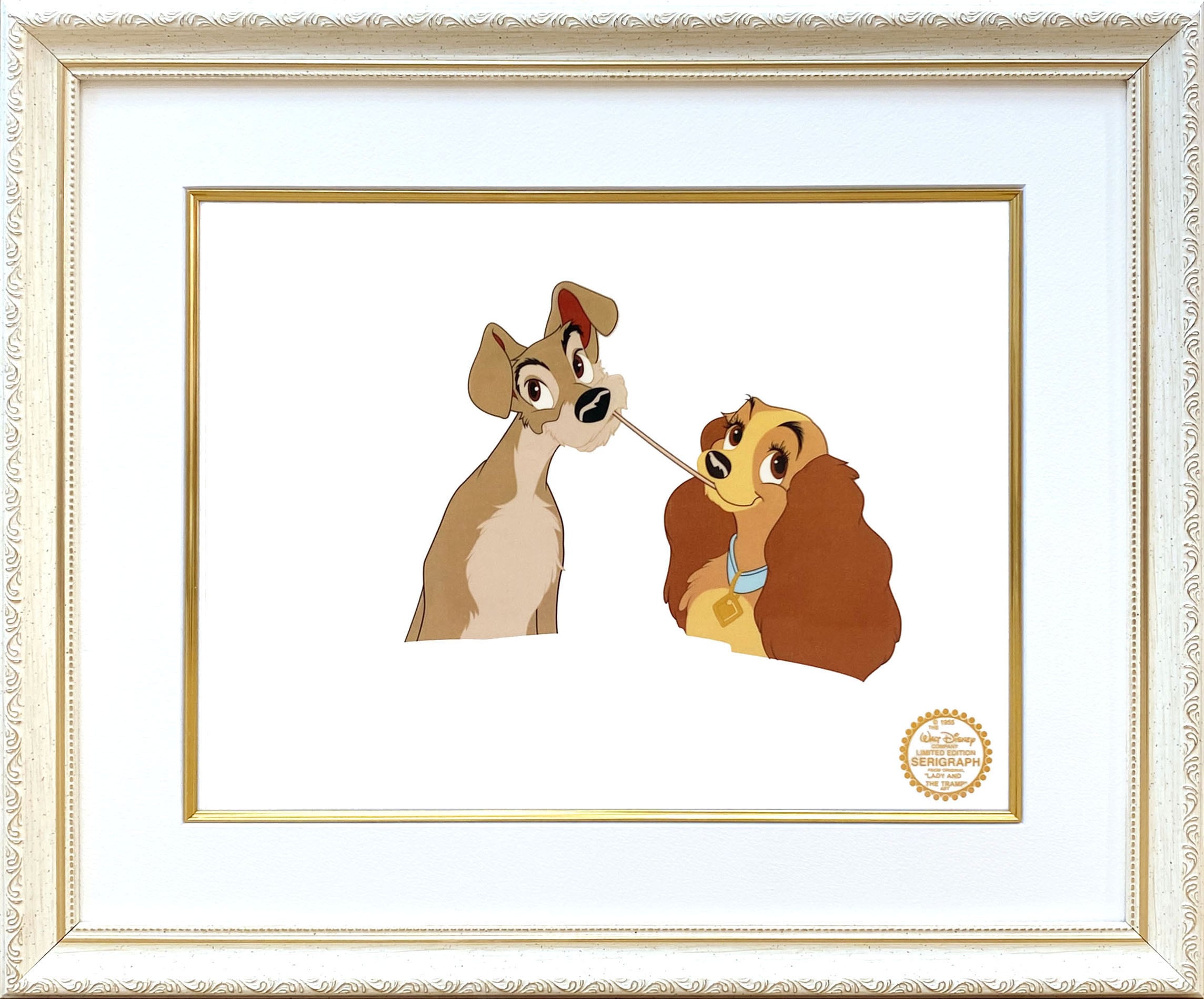 ディズニー セル画「わんわん物語」額縁2種選択可 展示用フック付