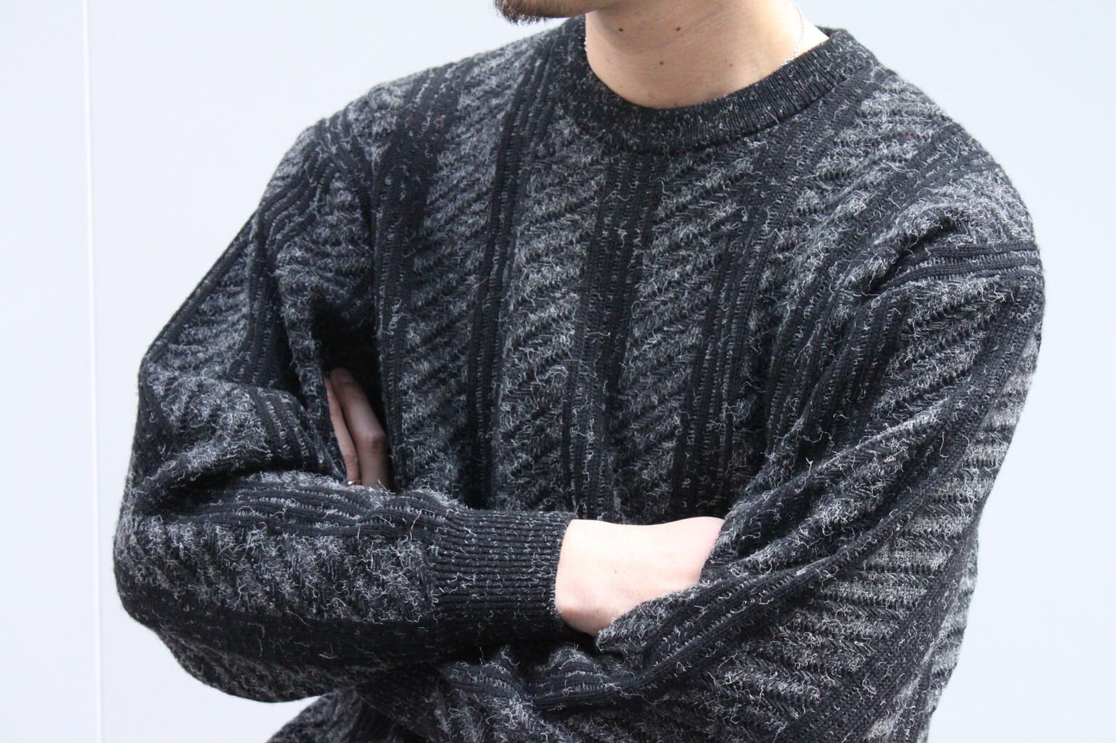 80s (82~89) ISSEY MIYAKE Wool Design Knit 筆タグ | VOLAR