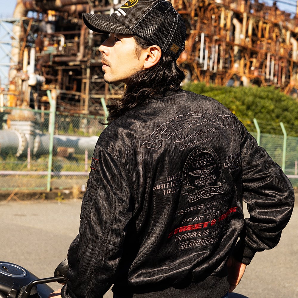 春夏 VANSON メッシュ ジャケット ブラック vs578rs XL MA1メッシュ