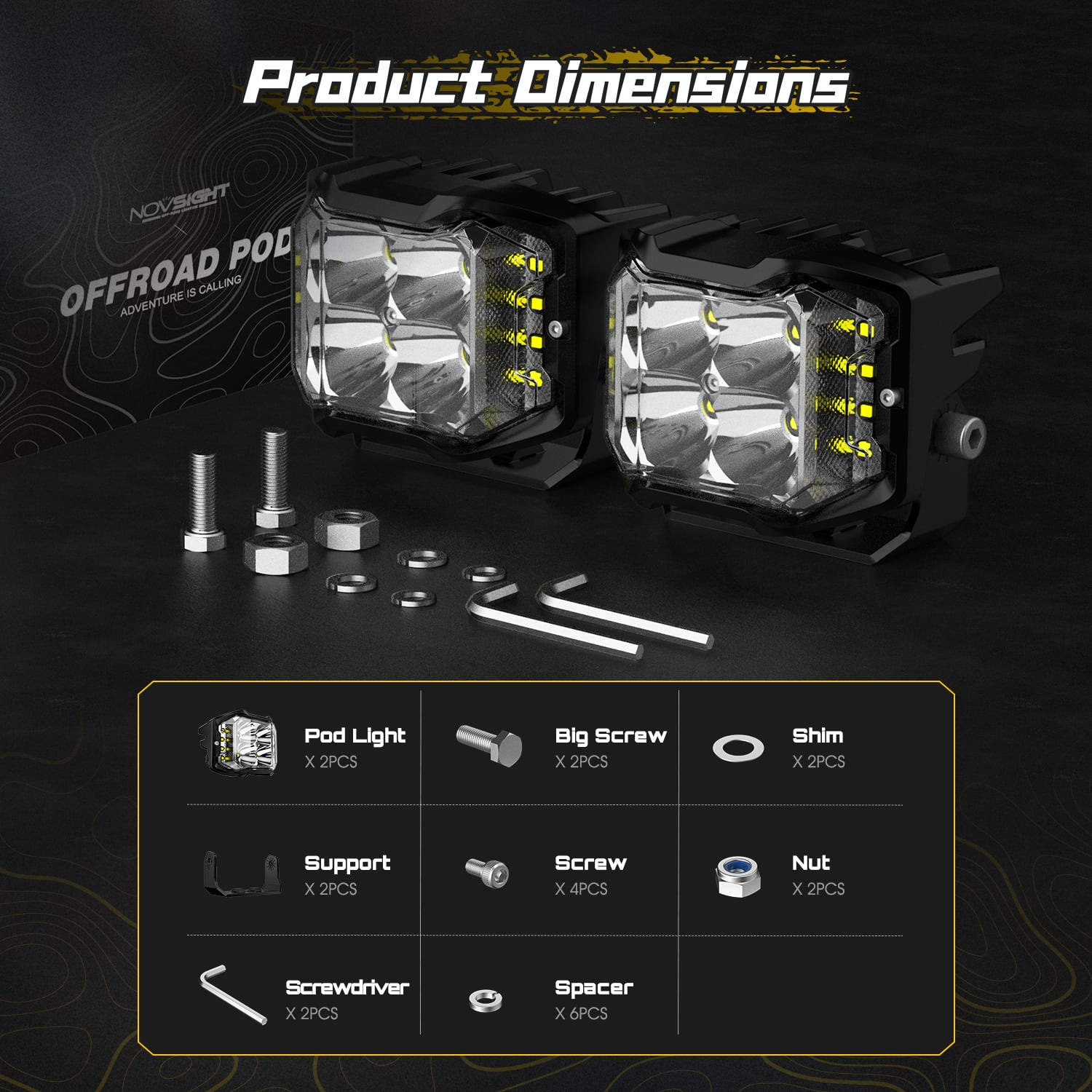 予約商品】Novsight ROCK Series 4inch LED Pod Flood Lights | Pay ID