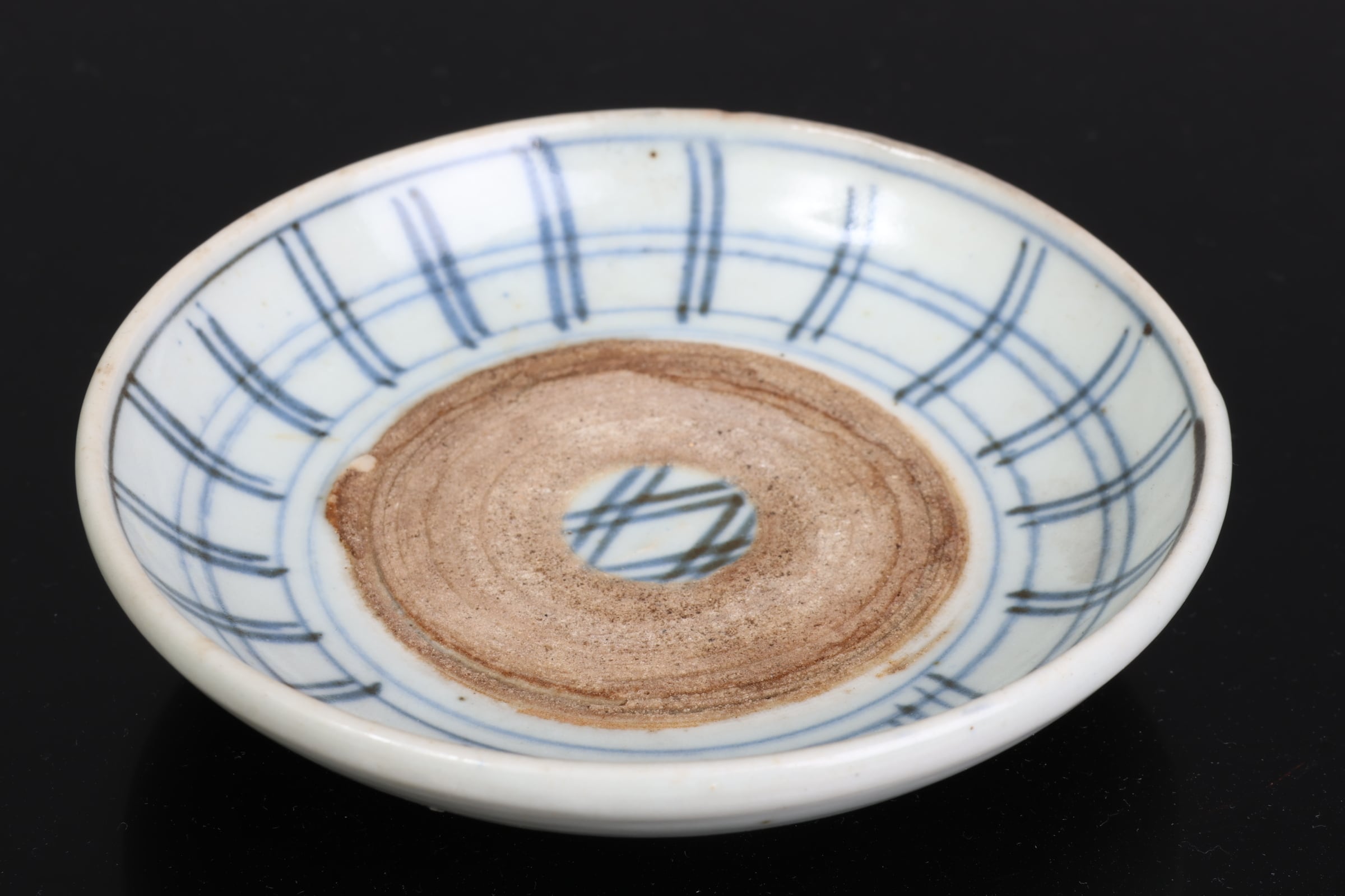 古伊万里 染付 くらわんか格子文 小皿 B | (有)新原美術