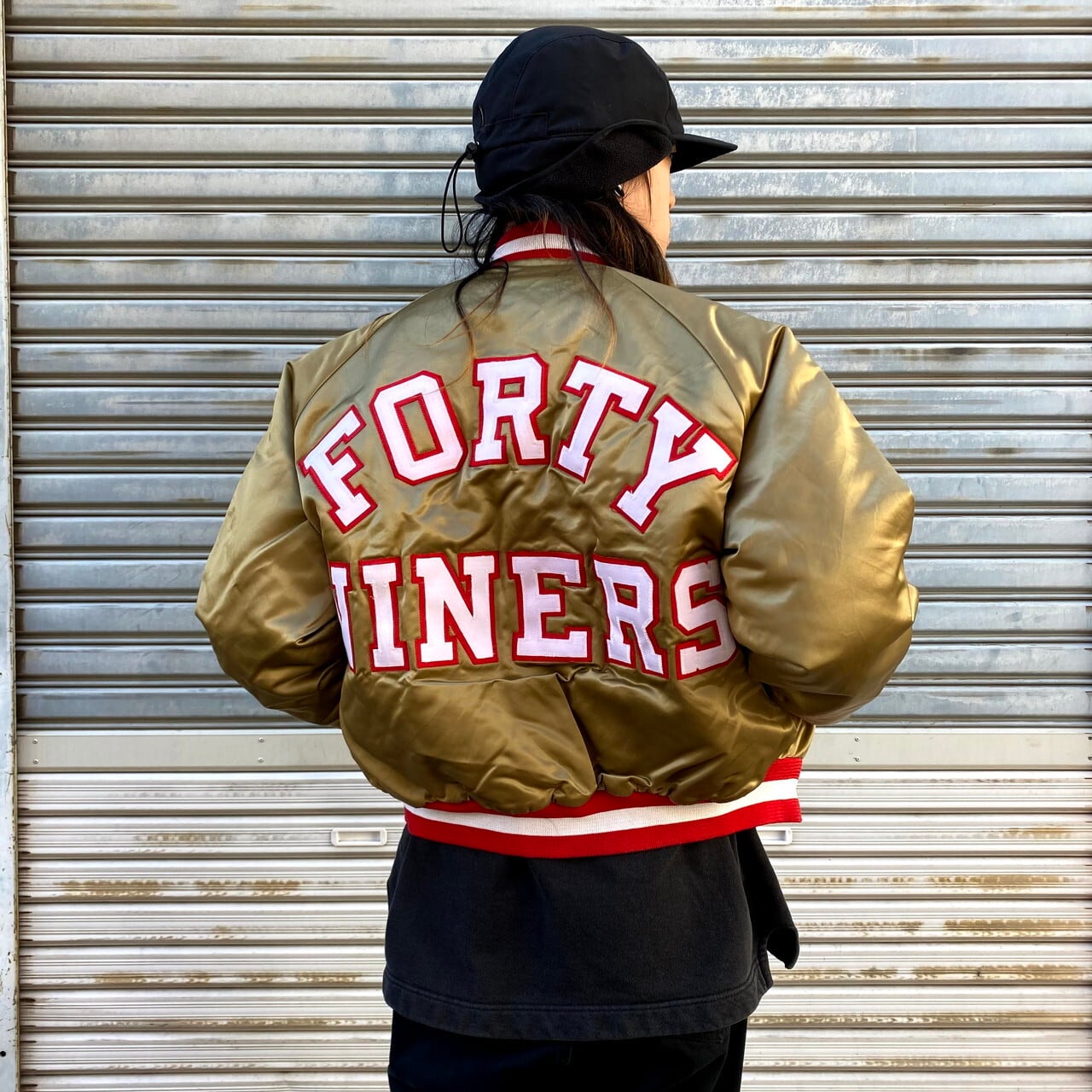 90年代 スターター NFL 49ers ナイロンスタジャン メンズL 古着 USA製