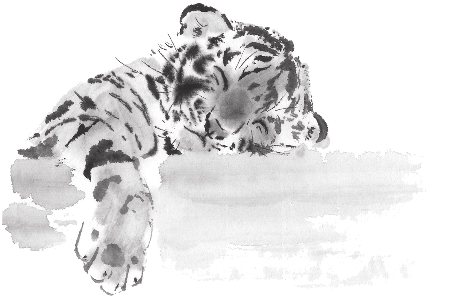 オリジナルポストカード】子虎ちゃん | 荒井水墨画ギャラリー